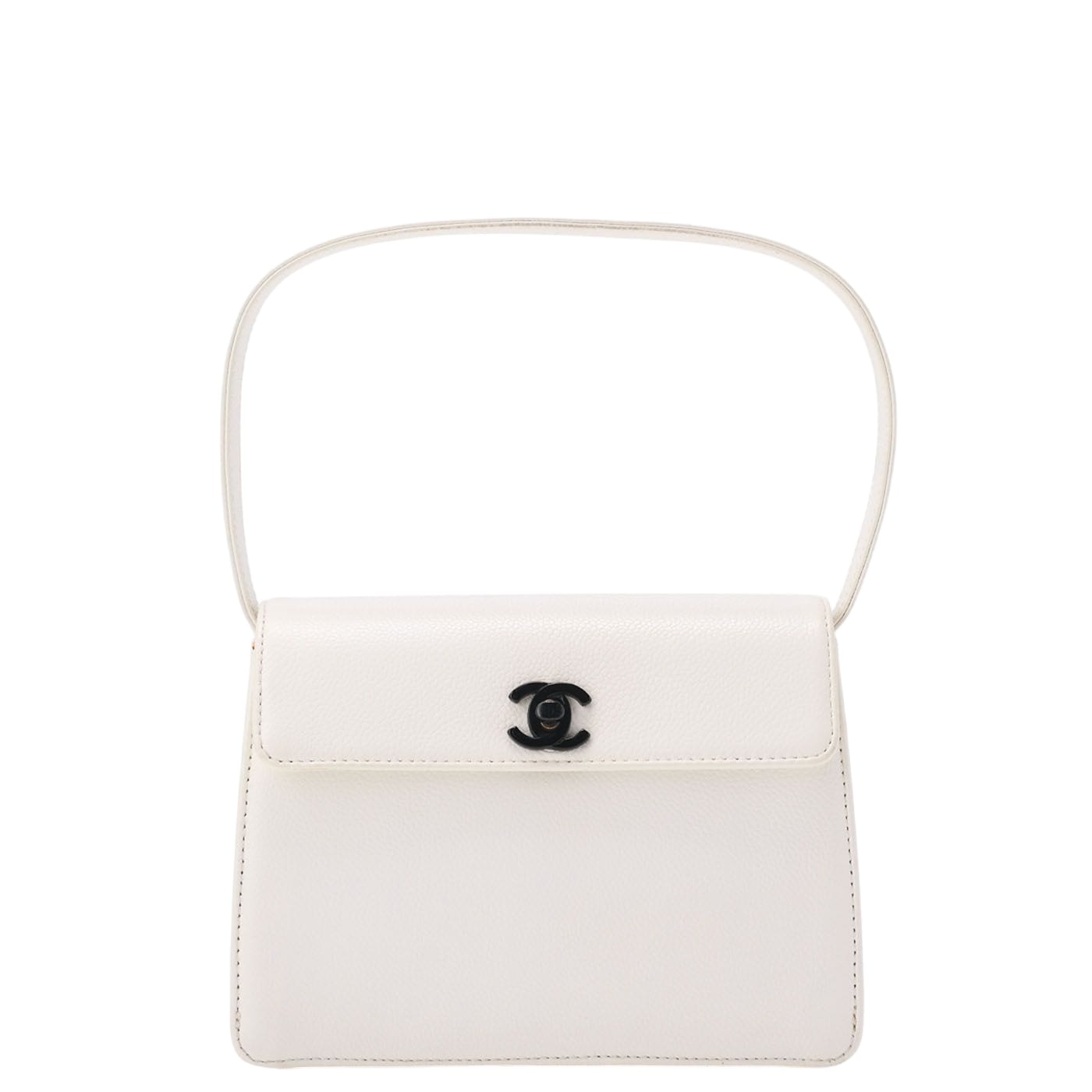 Chanel Chanel Handbag Mini Kelly Shape Caviar Leather White With Gold Hardware Bag