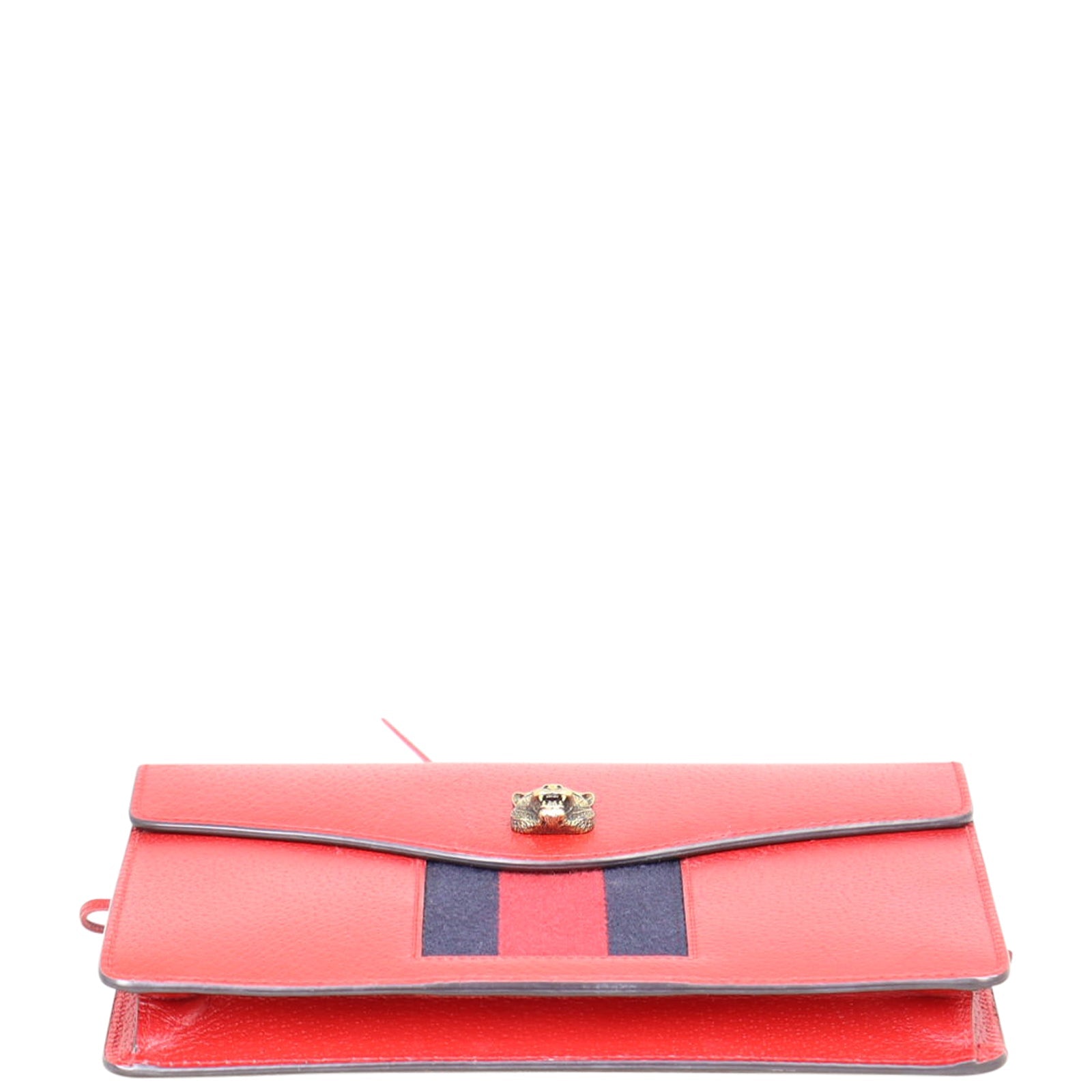 Gucci Animalier Web Leather Flap Clutch