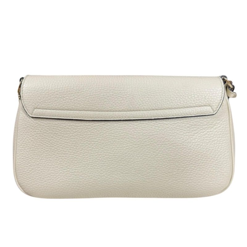 Gucci Soho Shoulder Bag Leather White Ladies