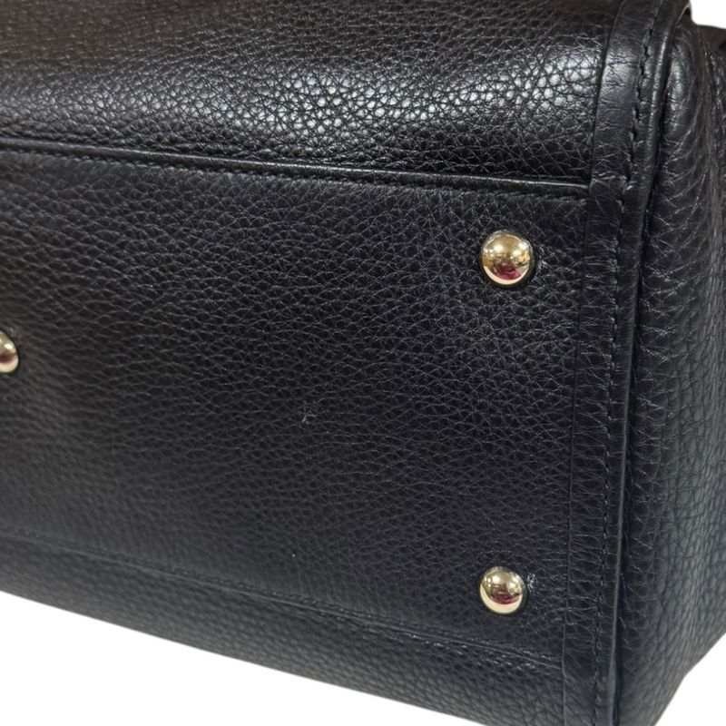 Gucci Soho Shoulder Bag Leather Black Ladies