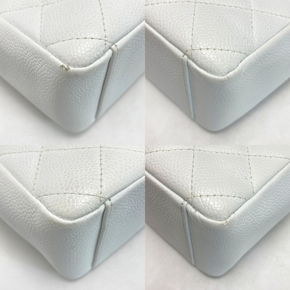 Chanel Chanel Cocomark Quilted Pst Chain Tote Bag White Caviar Leather