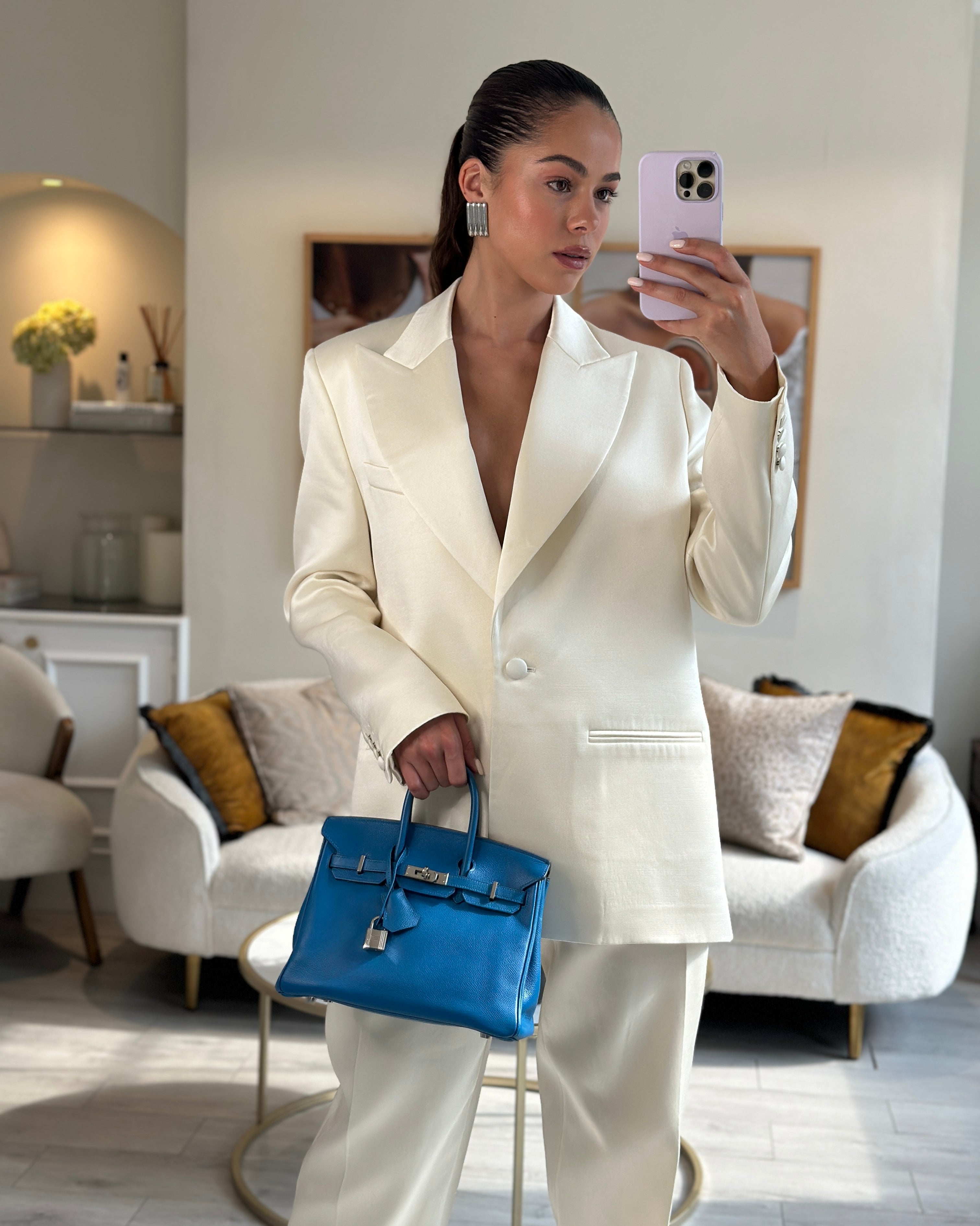 *FIRE PRICE* Hermès Birkin 25 Retourne Bag in Bleu De Galice Epsom Leather with Palladium Hardware