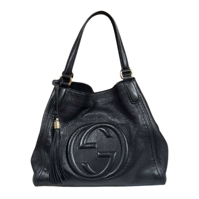 Gucci Soho Shoulder Bag Leather Black Ladies