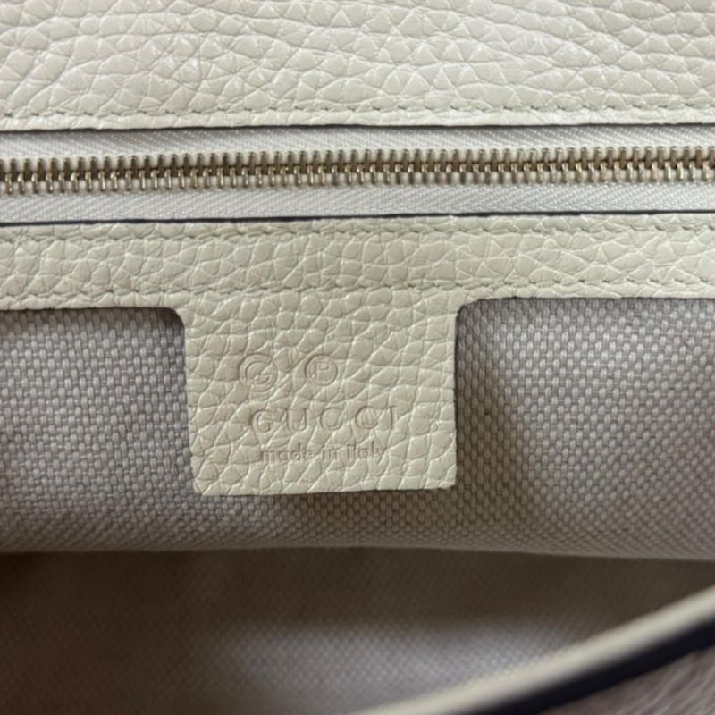 Gucci Soho Shoulder Bag Leather White Ladies