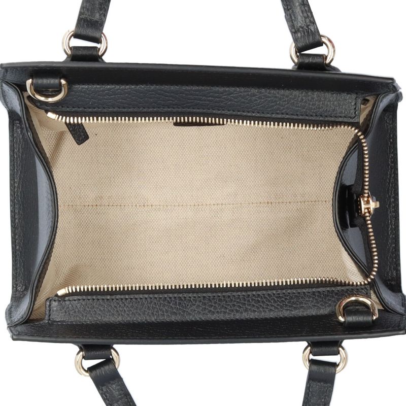 Gucci Outlet Interlocking G Soho Shoulder Bag Leather Black Ladies