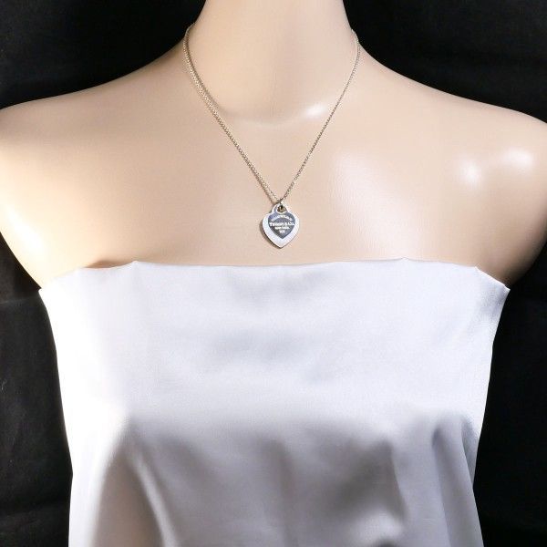Tiffany & Co Return to Double Heart Silver Necklace Shell Box Bag Total Weight