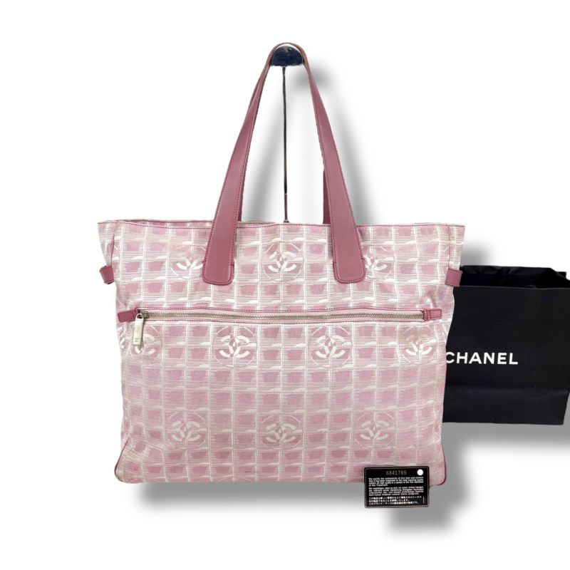 Chanel Chanel New Travel Line Tote Bag Pink Nylon Canvas Large Capacity