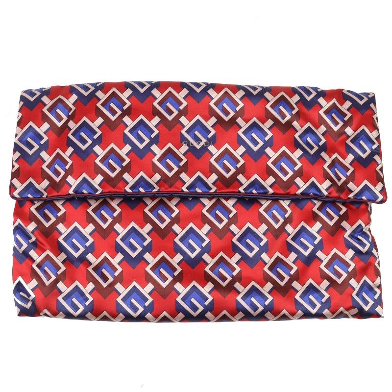 Gucci Geometric G Print Travel Set 100% Silk Eye Mask Air Pillow Slippers