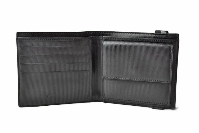 Chanel Wallet Men's Foldable Wallet Old Travel Line Black