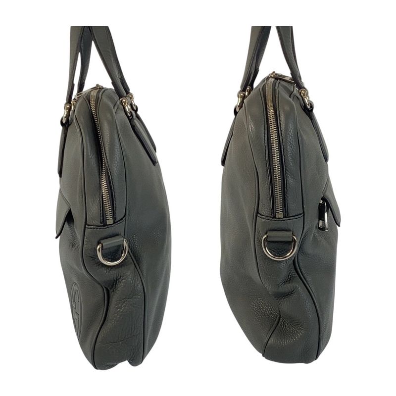 Gucci Soho Grey Silver Hardware Leather Business Bag Shoulder Bag