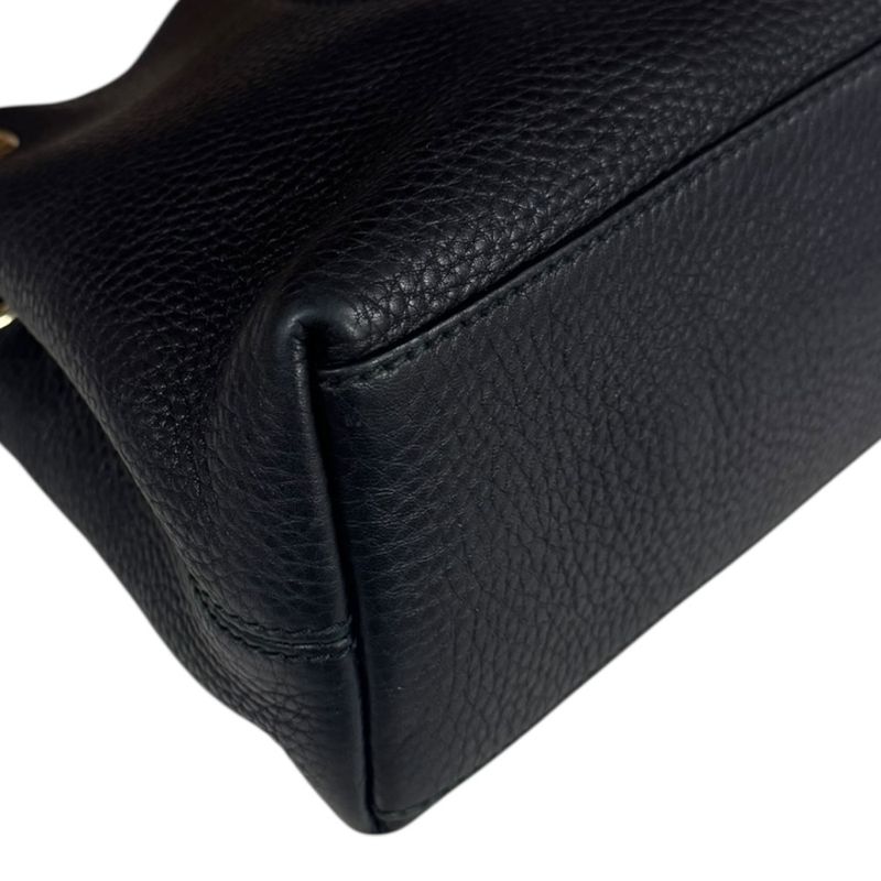 Gucci Soho Shoulder Bag Leather Black Ladies