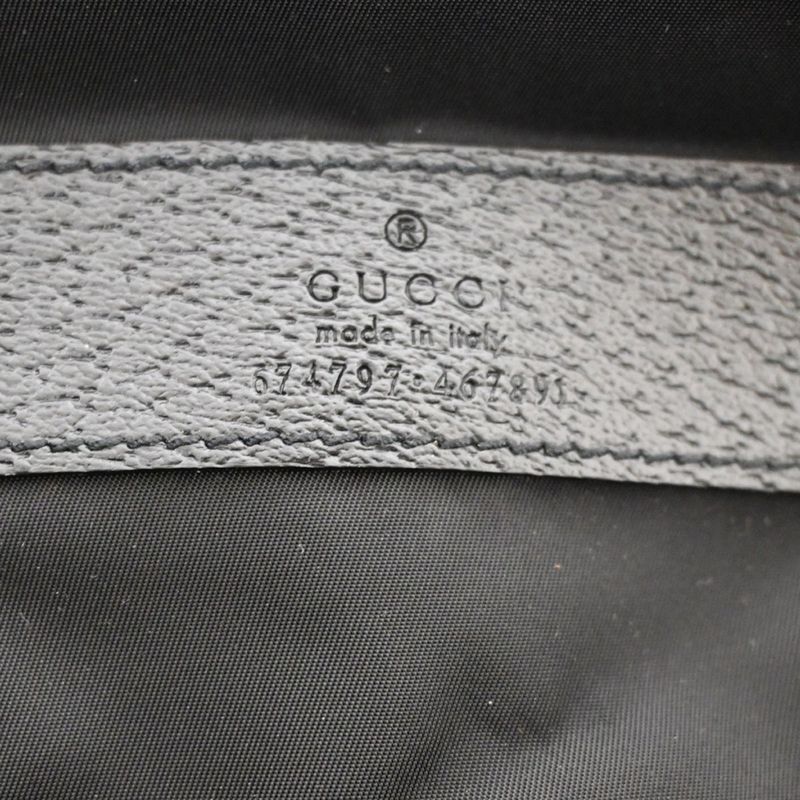 Gucci GG Travel Pouch Clothes Nylon Leather Black 33 Fa226