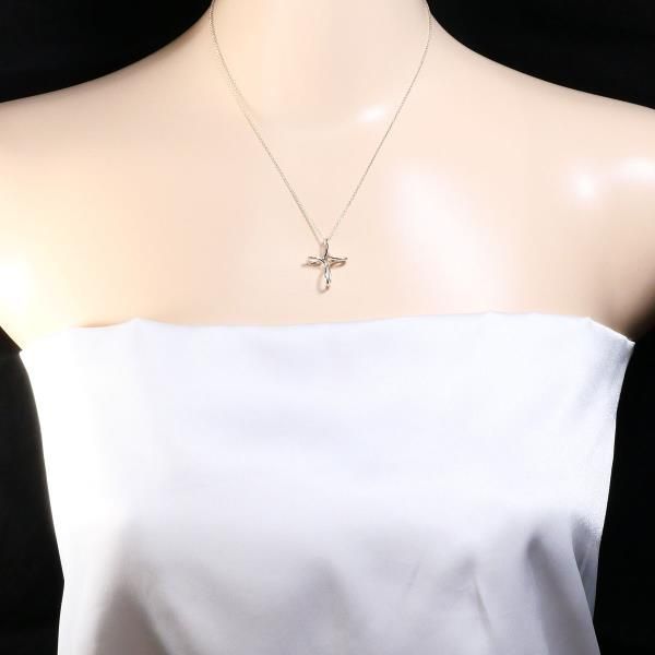 Tiffany & Co Open Cross Silver Necklace Box Bag Total Weight 28 g Approx 40 cm