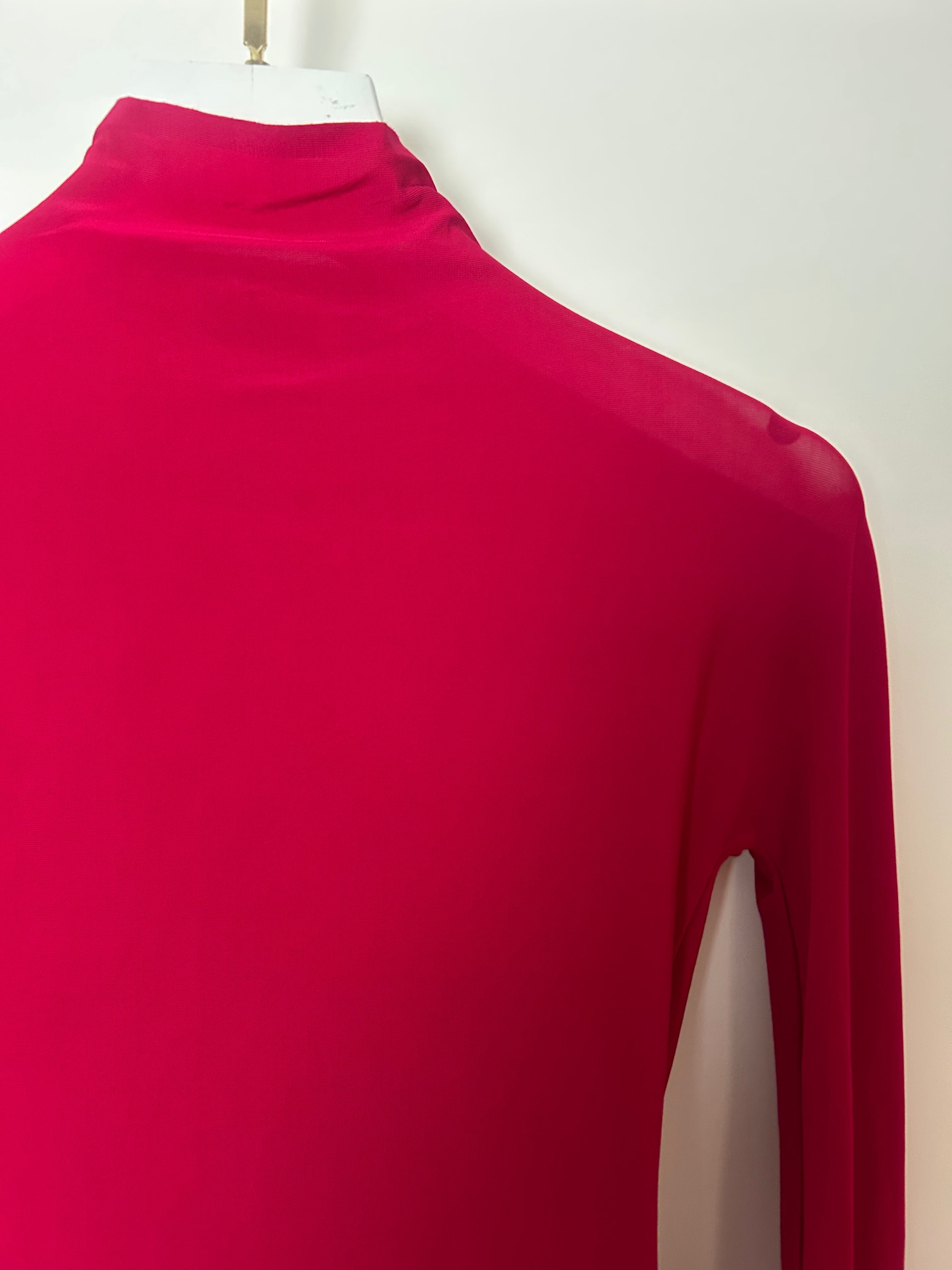 Alaïa Fuschia Turtleneck Jersey Long-Sleeve Bodysuit Size FR 34 (UK 6) RRP £810
