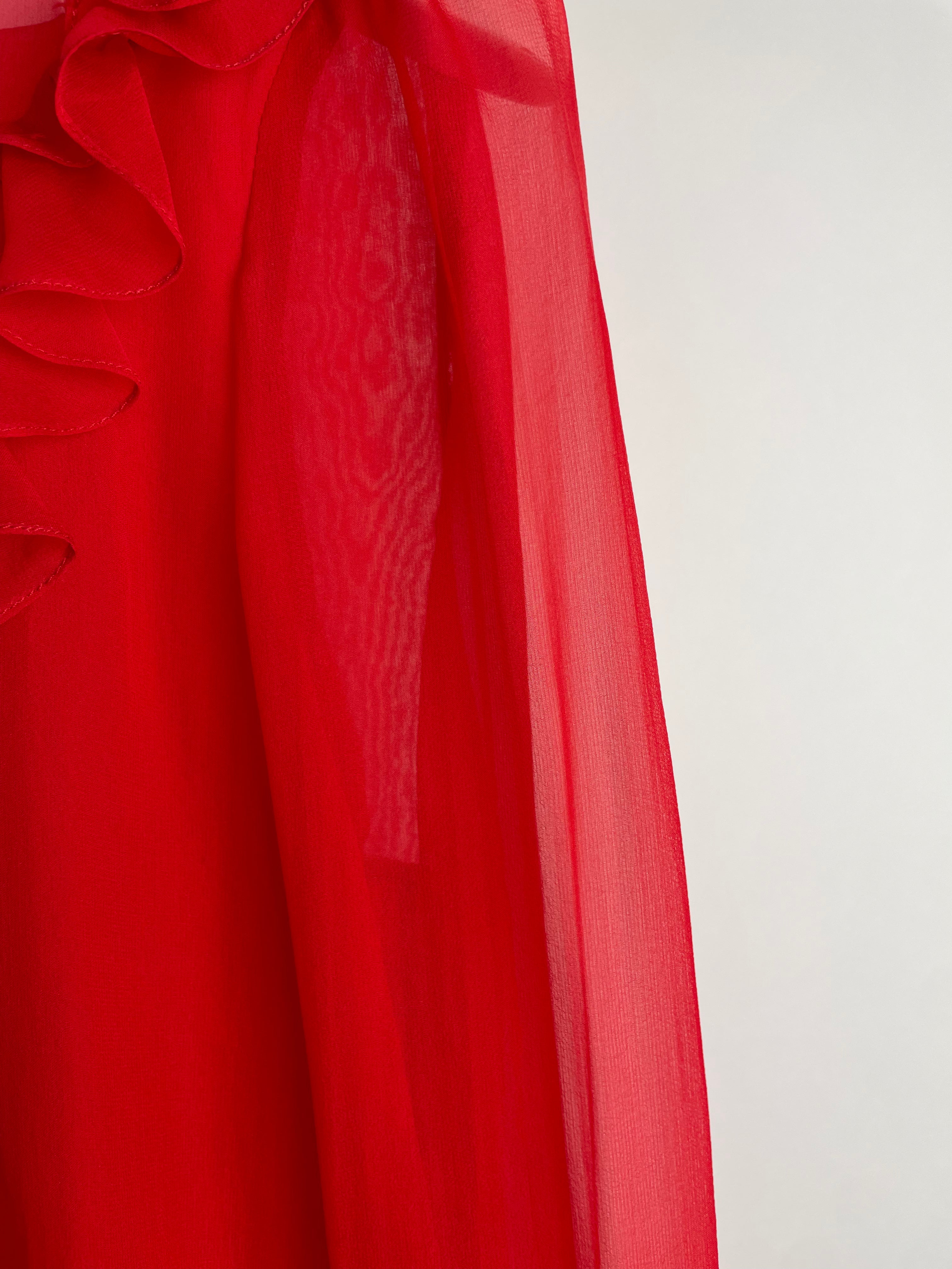 *CURRENT SEASON* Carolina Herrera Red Three Piece Trousers, Jacket and Blouse Set Size US 0 (UK 4)