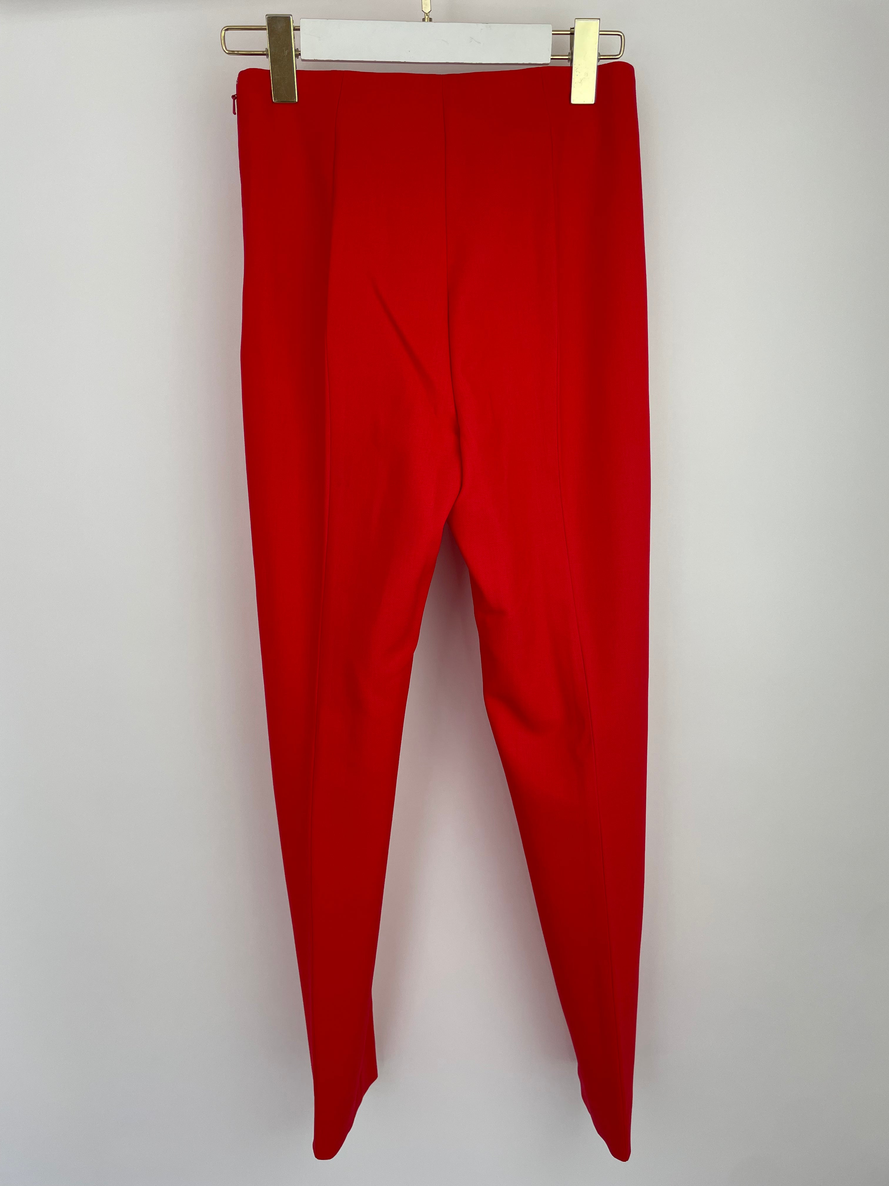 *CURRENT SEASON* Carolina Herrera Red Three Piece Trousers, Jacket and Blouse Set Size US 0 (UK 4)
