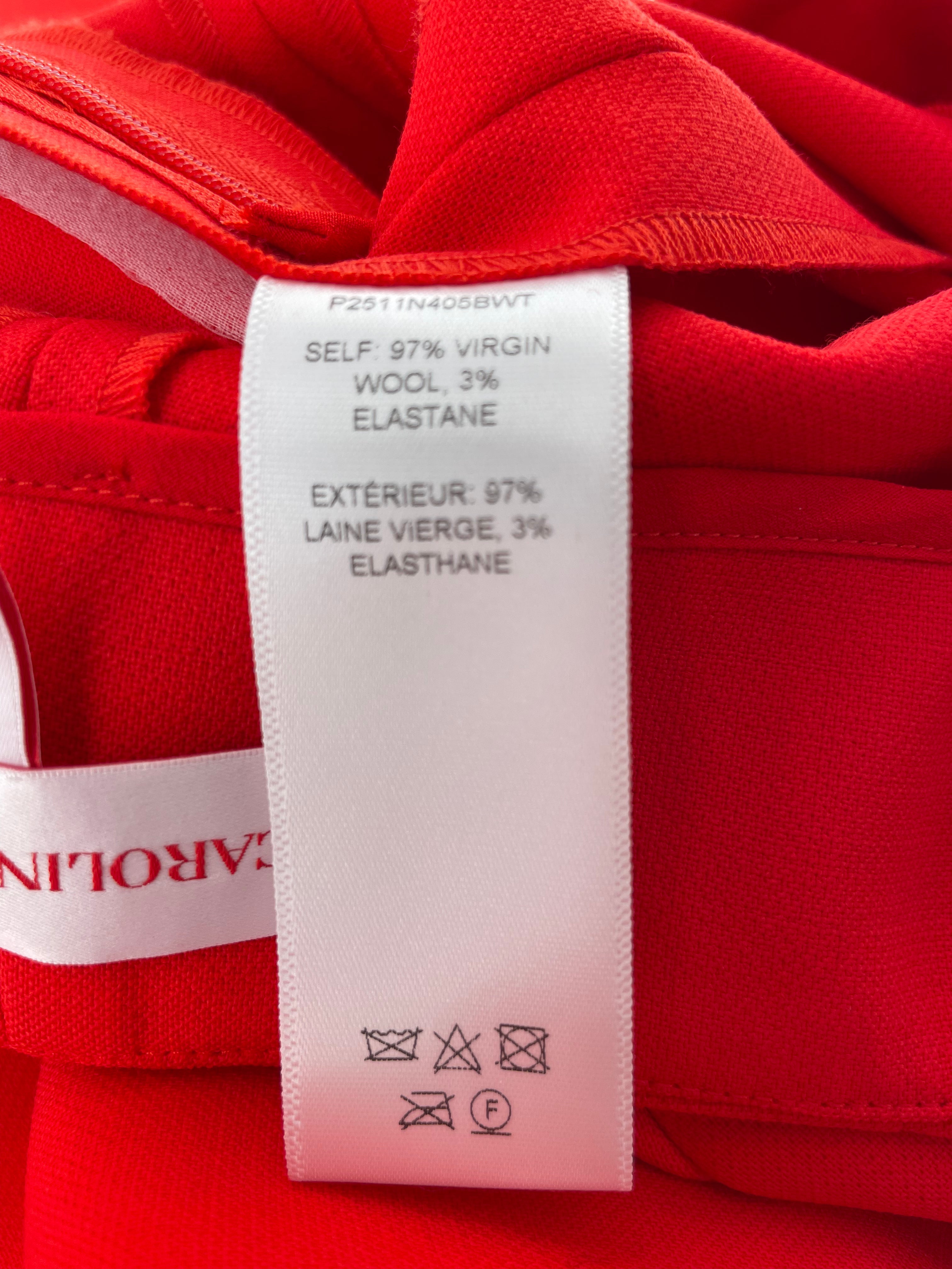 *CURRENT SEASON* Carolina Herrera Red Three Piece Trousers, Jacket and Blouse Set Size US 0 (UK 4)