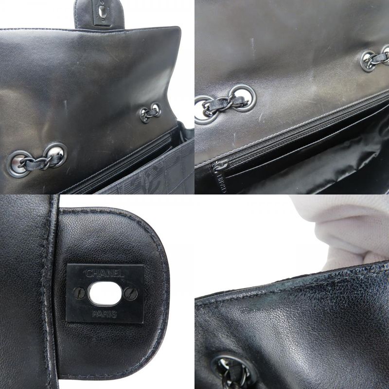 Chanel Chanel Shoulder Bag New Travel Line Jacquard Nylon Black 7 th