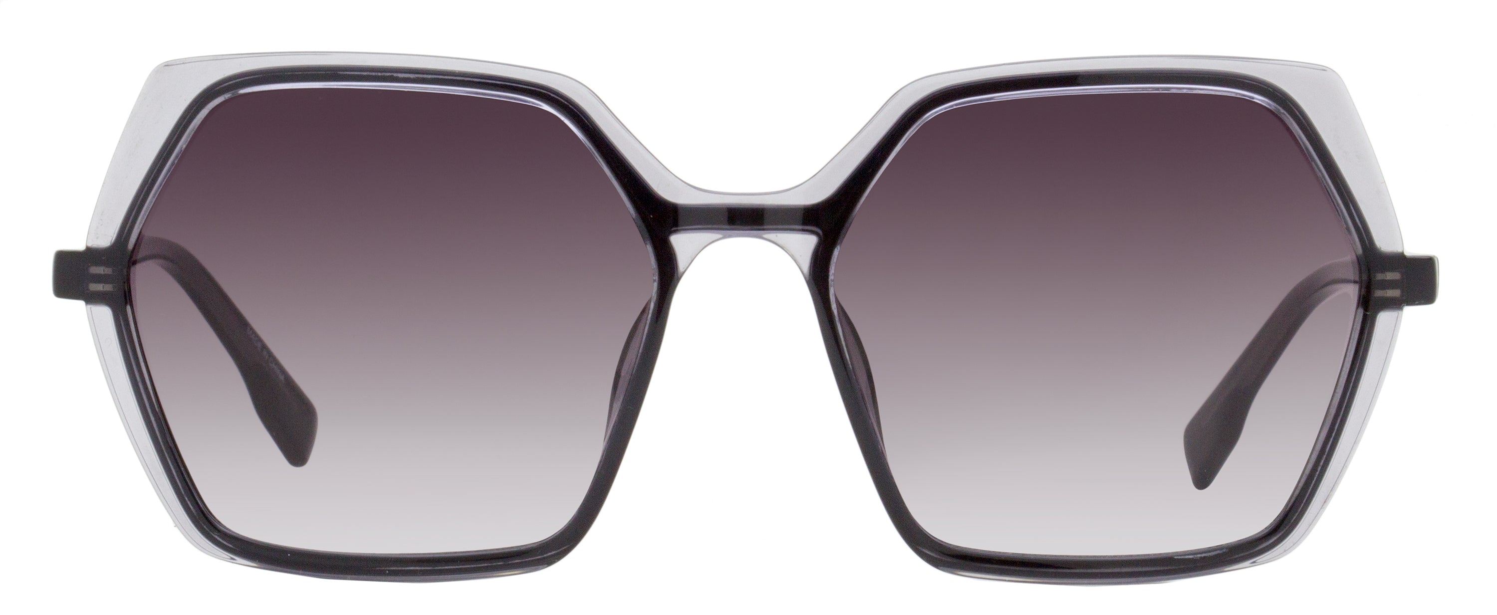 Karl Lagerfeld Hexagonal Sunglasses KL6083S 009 Transparent Gray 56mm