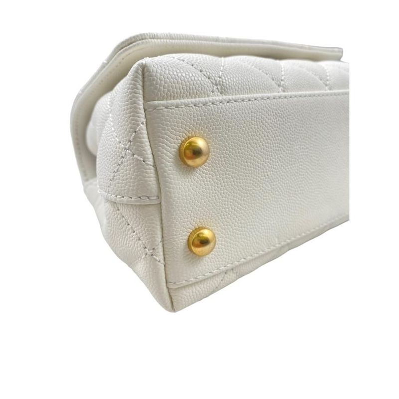 Chanel As2215 Coco Handle XXS Handbag Shoulder Bag Random Plate White