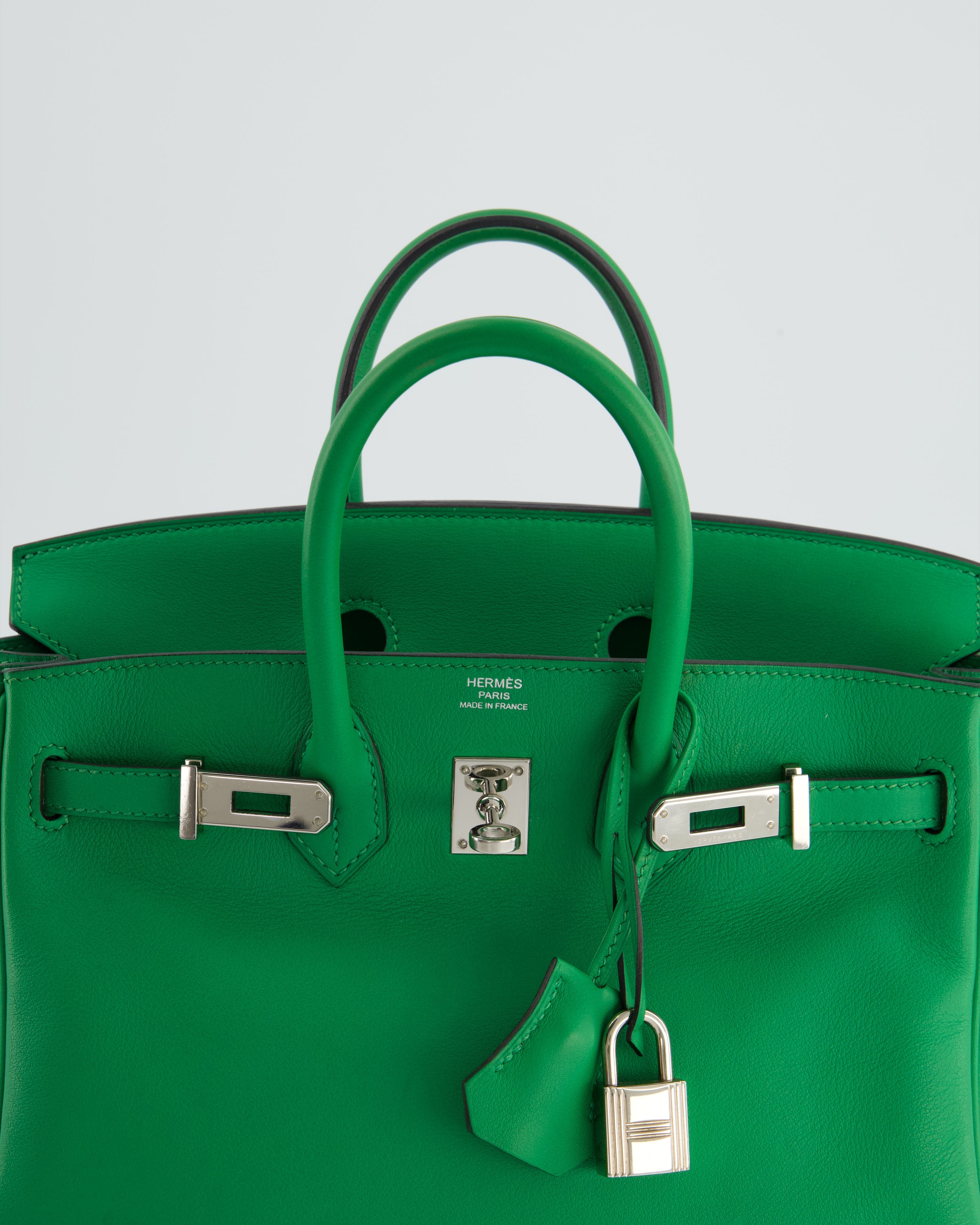 *FIRE PRICE* Hermès Birkin 25 Retourne Bag in Bamboo Swift Leather with Palladium Hardware Bag