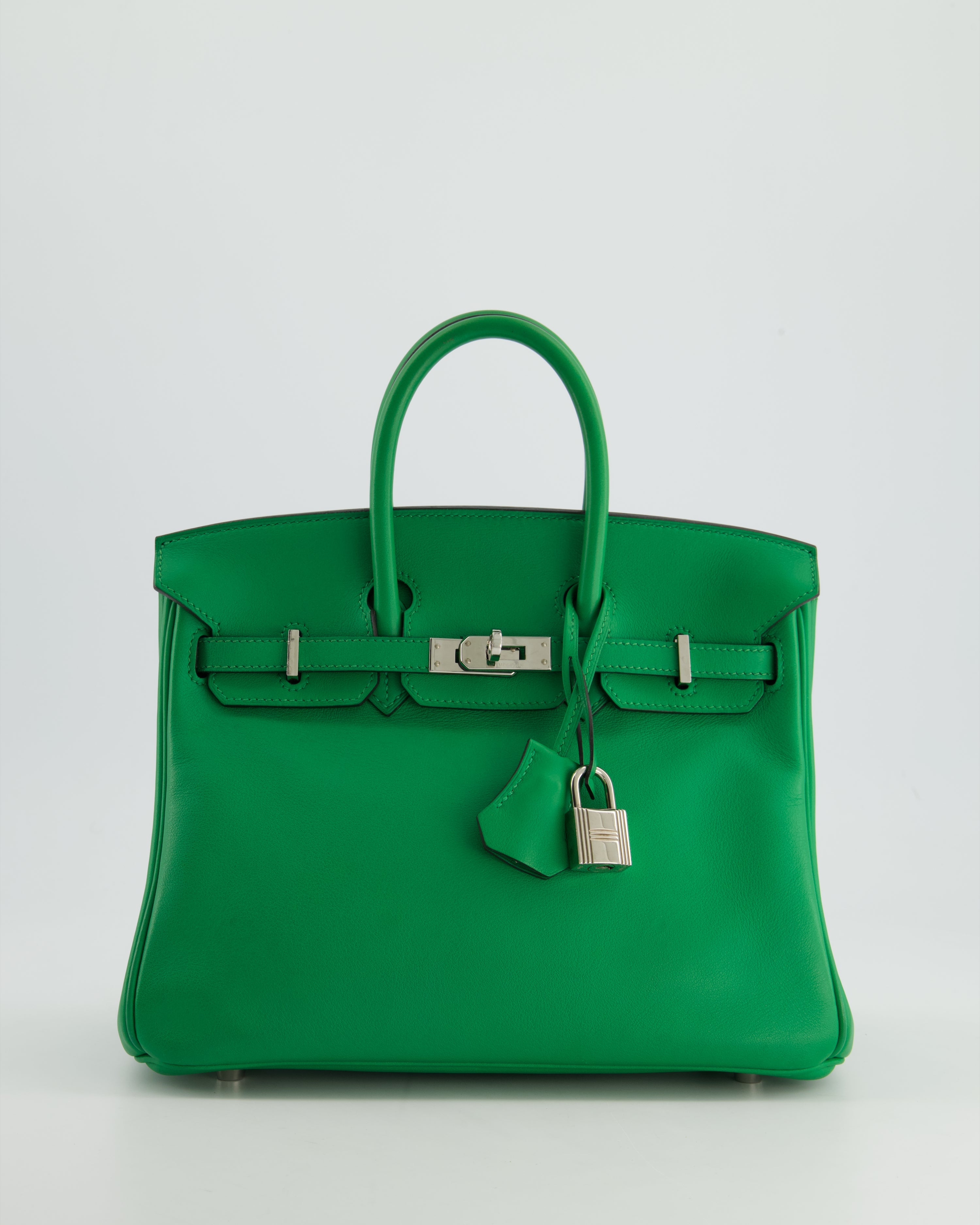 *FIRE PRICE* Hermès Birkin 25 Retourne Bag in Bamboo Swift Leather with Palladium Hardware Bag