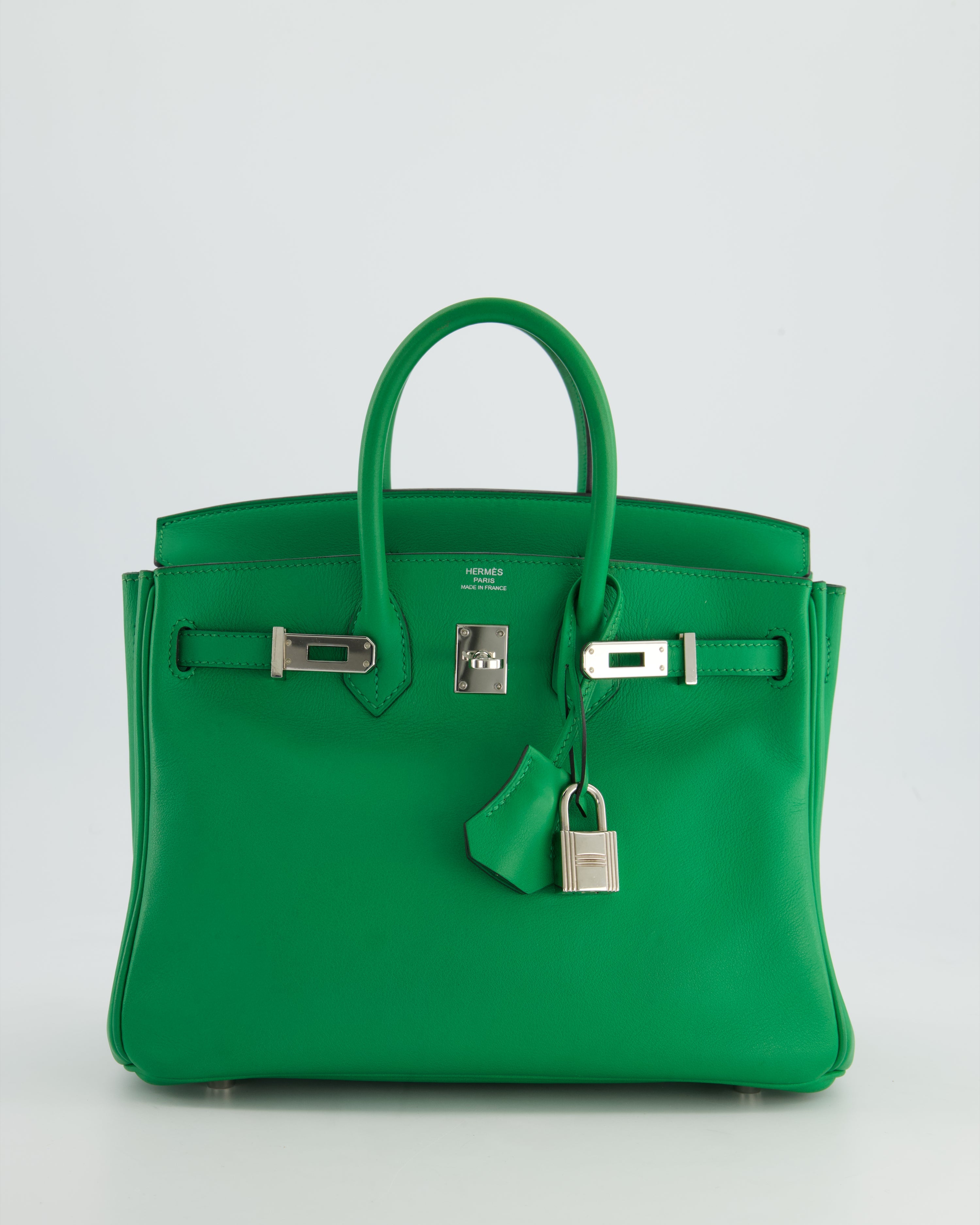*FIRE PRICE* Hermès Birkin 25 Retourne Bag in Bamboo Swift Leather with Palladium Hardware Bag