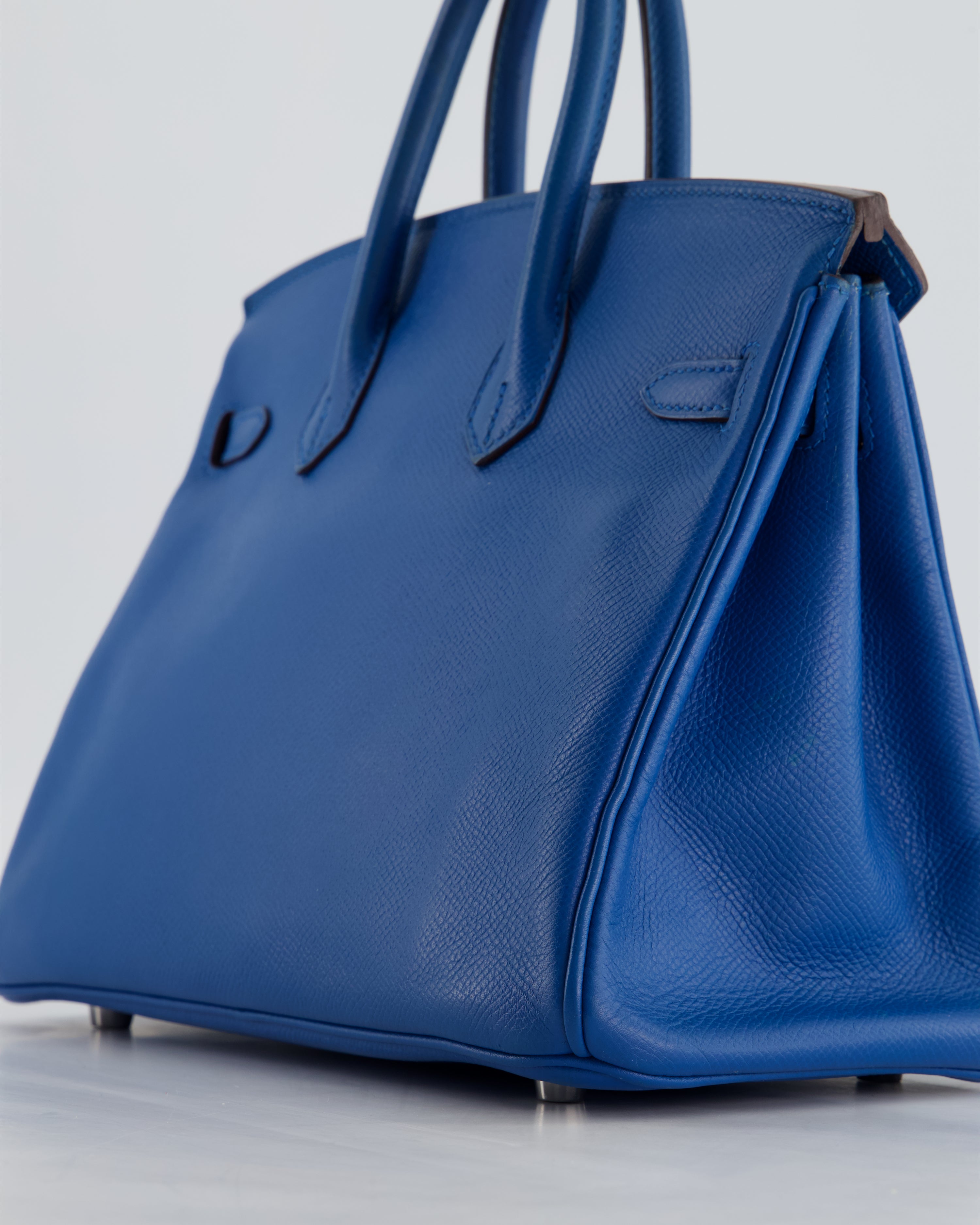 *FIRE PRICE* Hermès Birkin 25 Retourne Bag in Bleu De Galice Epsom Leather with Palladium Hardware