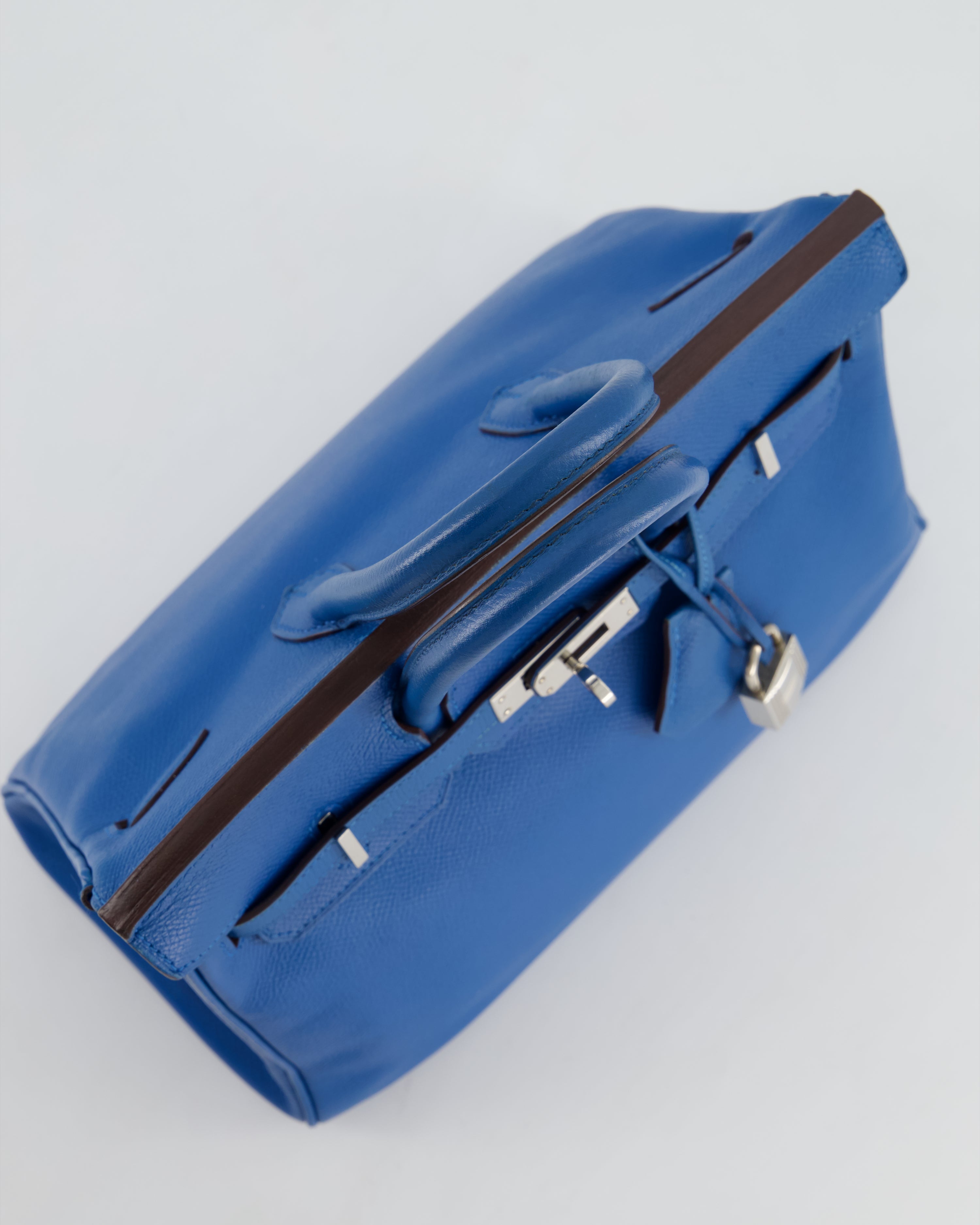 *FIRE PRICE* Hermès Birkin 25 Retourne Bag in Bleu De Galice Epsom Leather with Palladium Hardware