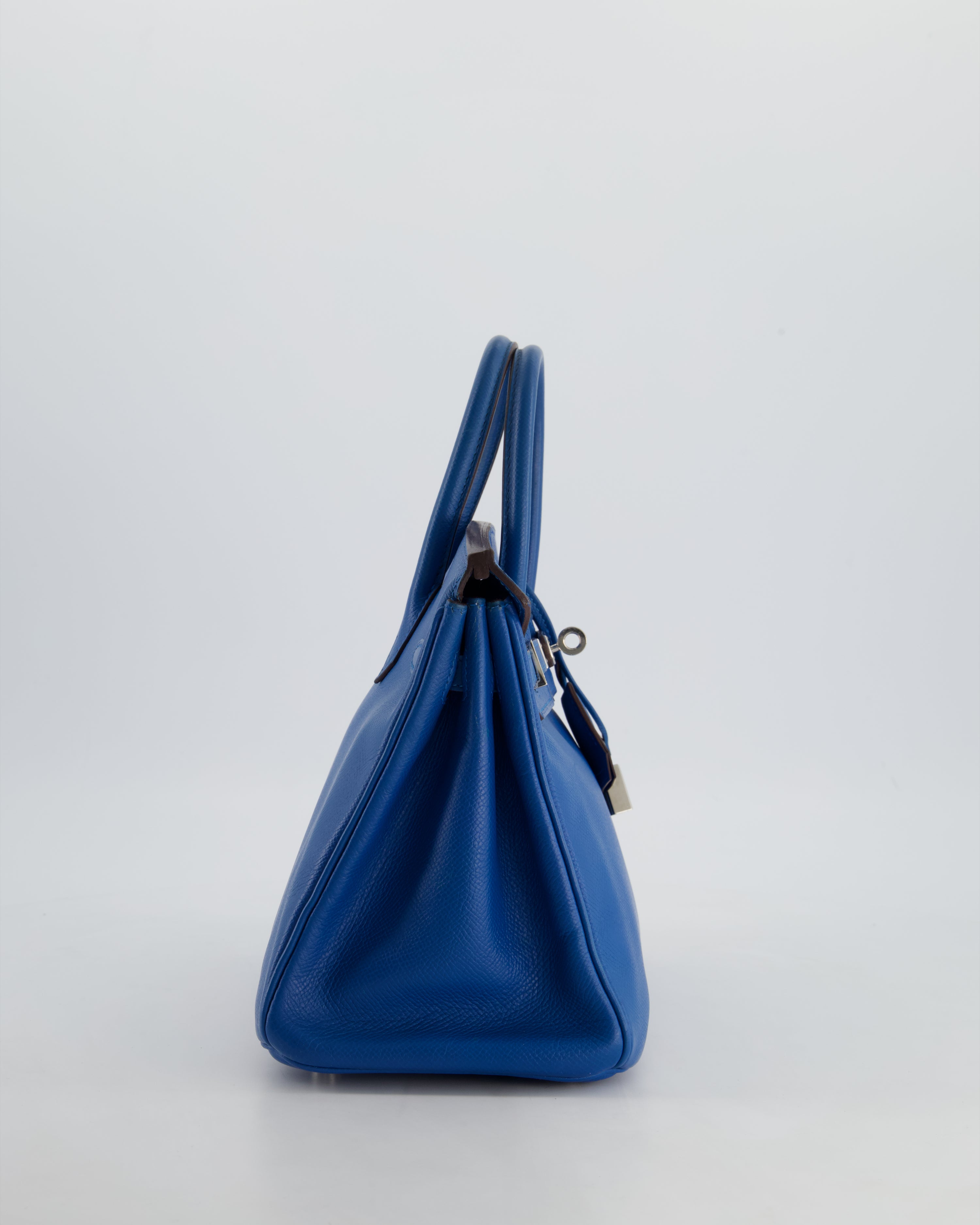 *FIRE PRICE* Hermès Birkin 25 Retourne Bag in Bleu De Galice Epsom Leather with Palladium Hardware