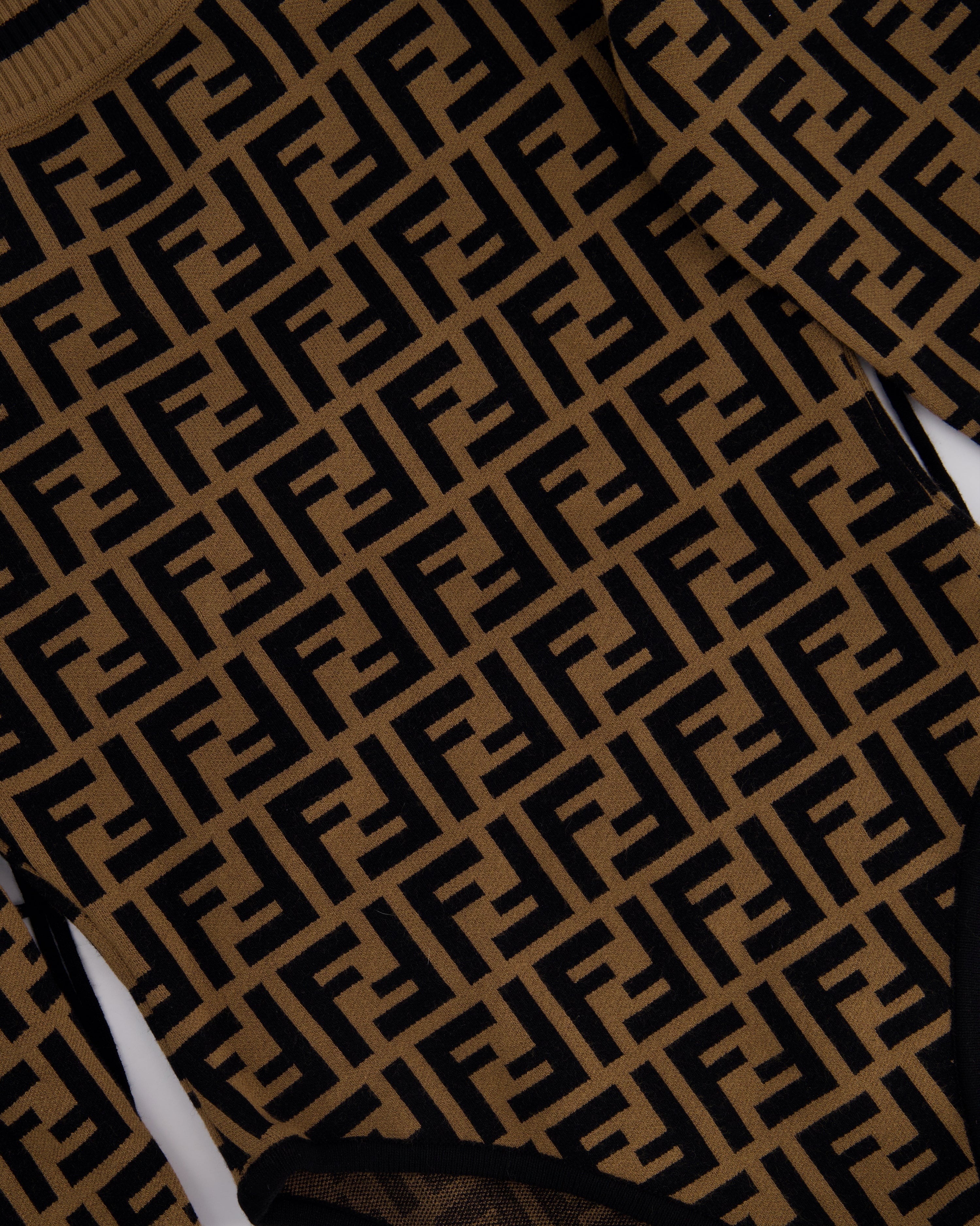 Fendi Off Shoulder Bodysuit Top With FF Monogram and Tassle Detail UK 8-10