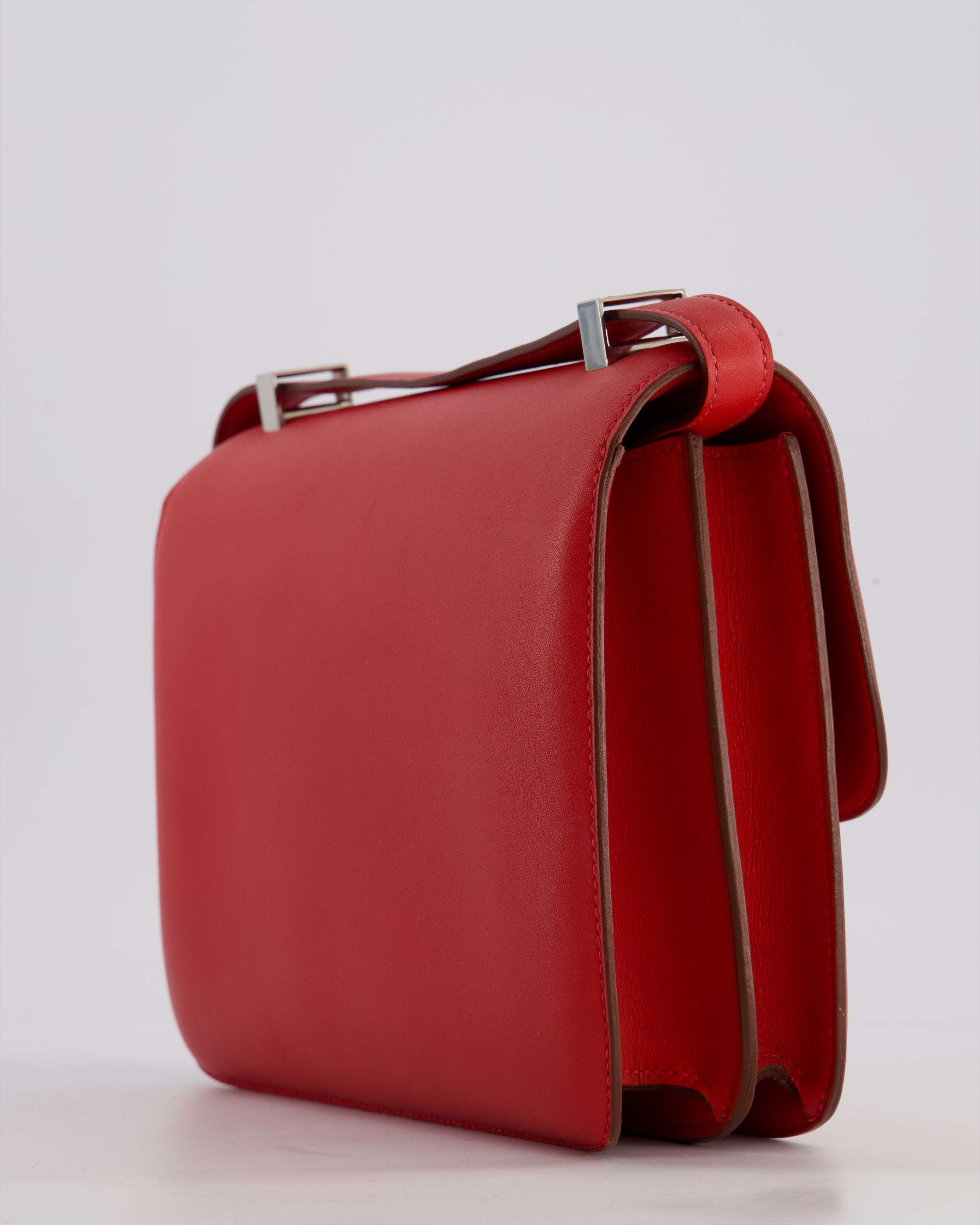 *FIRE PRICE* Hermès Constance III 24 Bag in Rouge Vif Evercolor Leather with Palladium Hardware