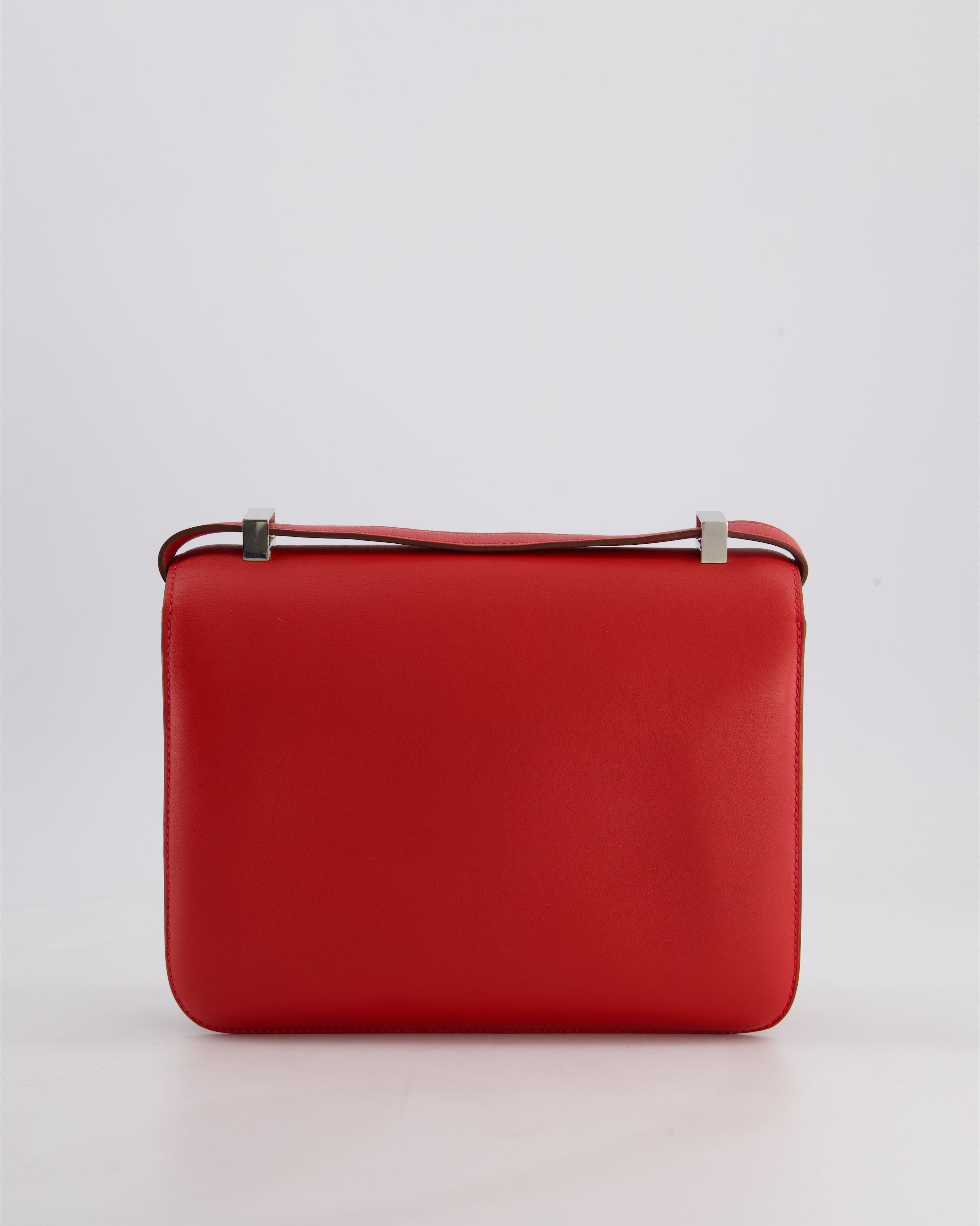 *FIRE PRICE* Hermès Constance III 24 Bag in Rouge Vif Evercolor Leather with Palladium Hardware