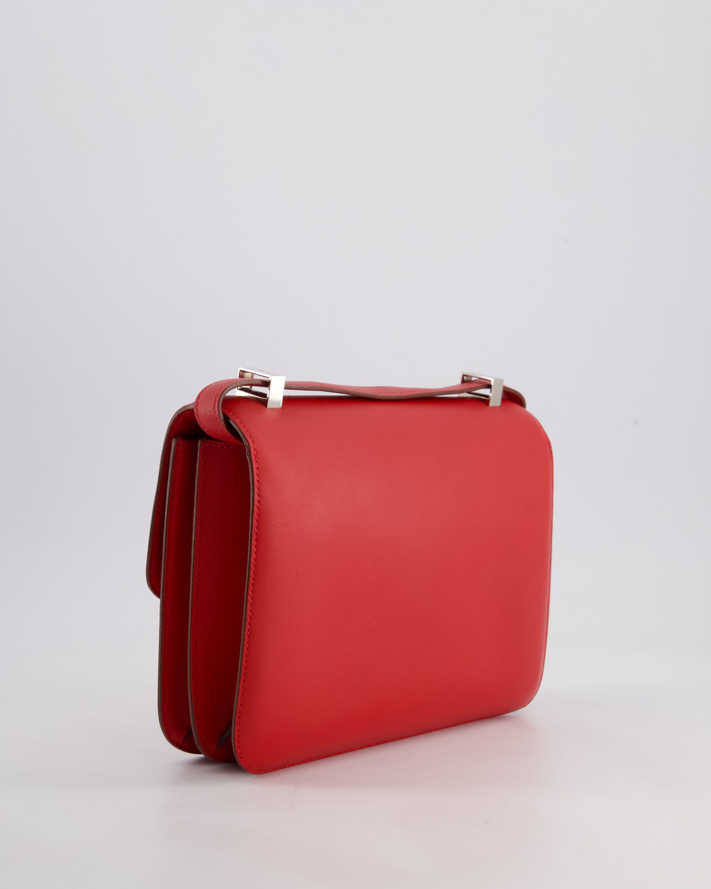 *FIRE PRICE* Hermès Constance III 24 Bag in Rouge Vif Evercolor Leather with Palladium Hardware