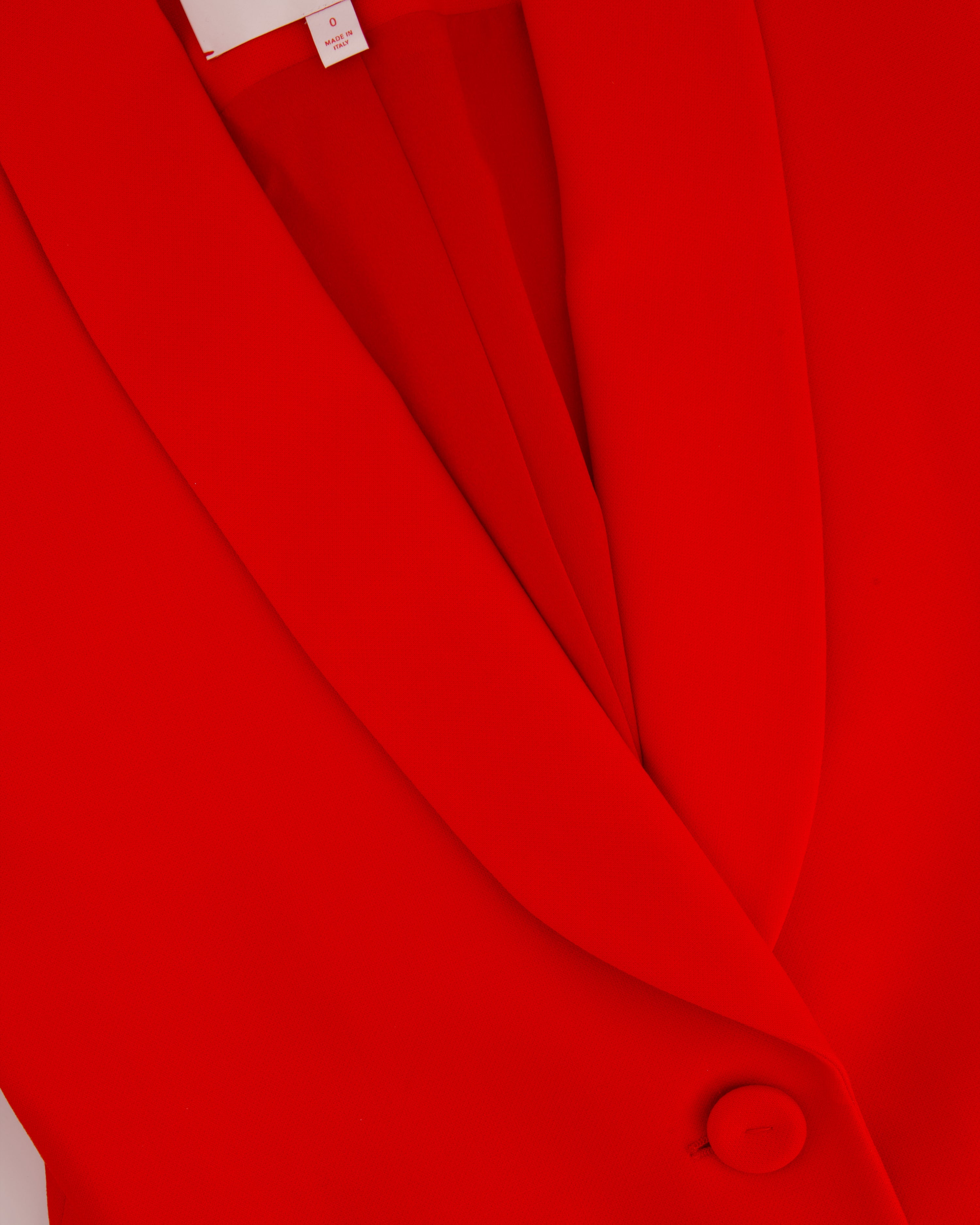 *CURRENT SEASON* Carolina Herrera Red Three Piece Trousers, Jacket and Blouse Set Size US 0 (UK 4)