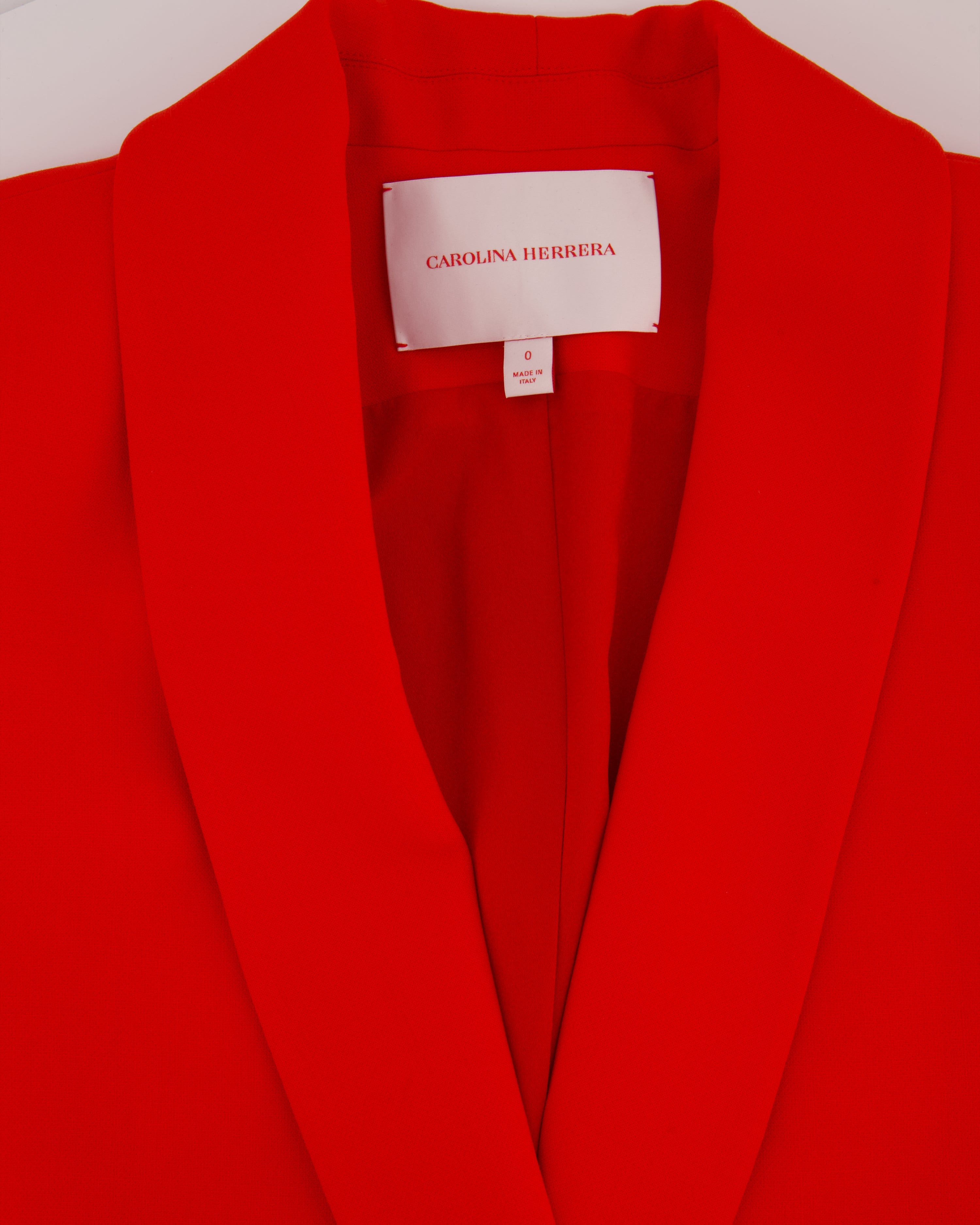 *CURRENT SEASON* Carolina Herrera Red Three Piece Trousers, Jacket and Blouse Set Size US 0 (UK 4)