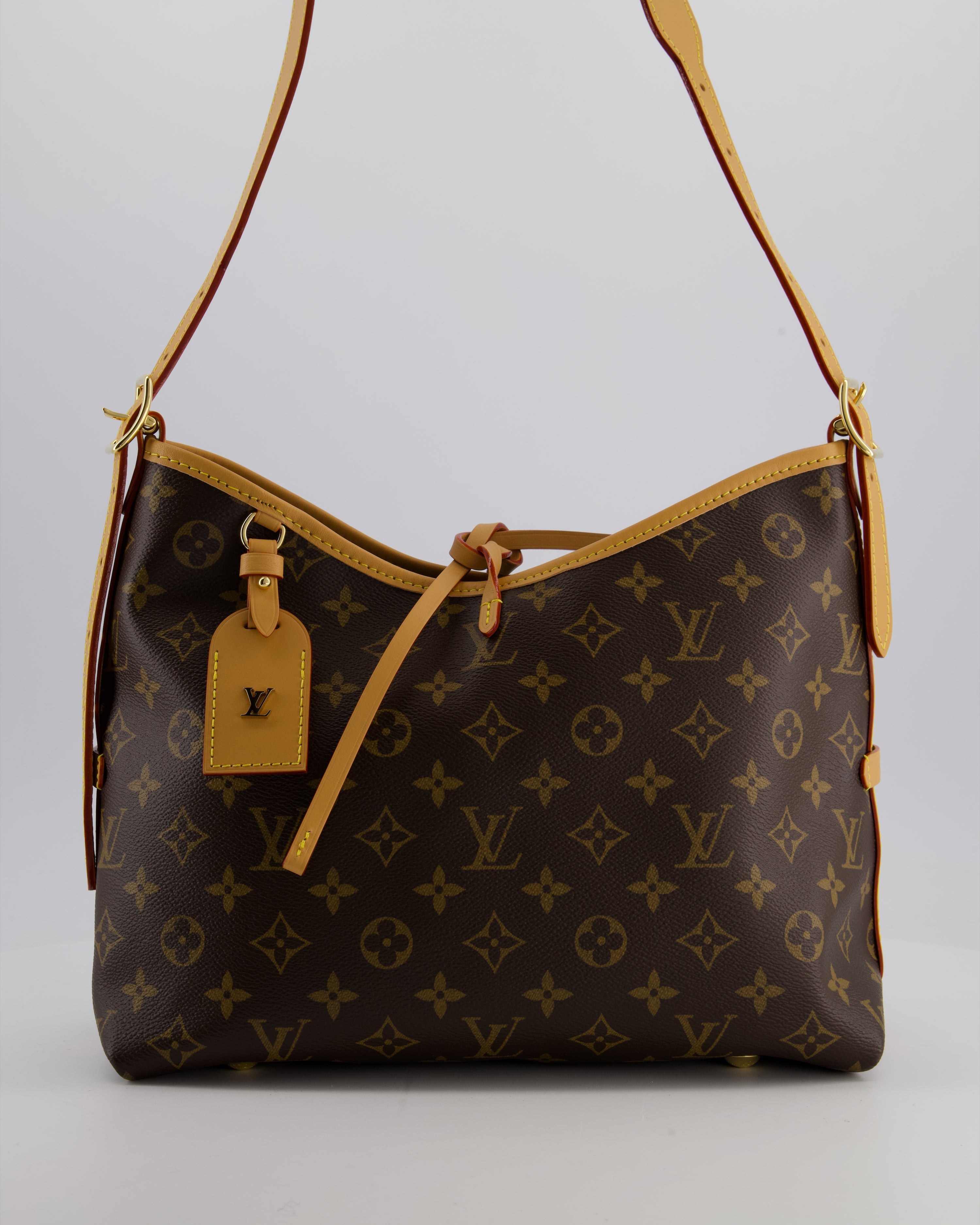 *BRAND NEW* Louis Vuitton Brown CarryAll PM Bag in Monogram Coated Canvas, Vacchetta Leather and Gold Hardware