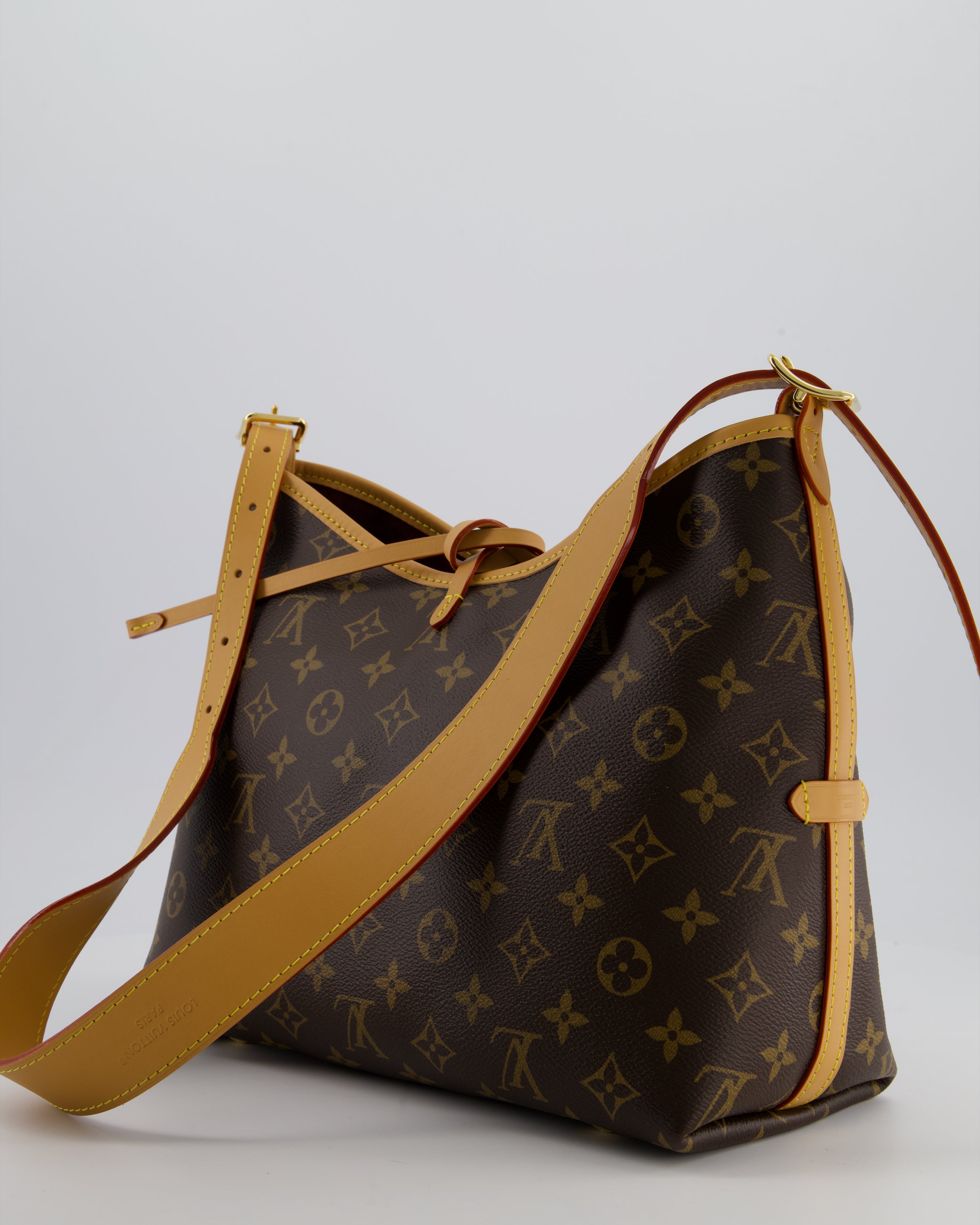 *BRAND NEW* Louis Vuitton Brown CarryAll PM Bag in Monogram Coated Canvas, Vacchetta Leather and Gold Hardware