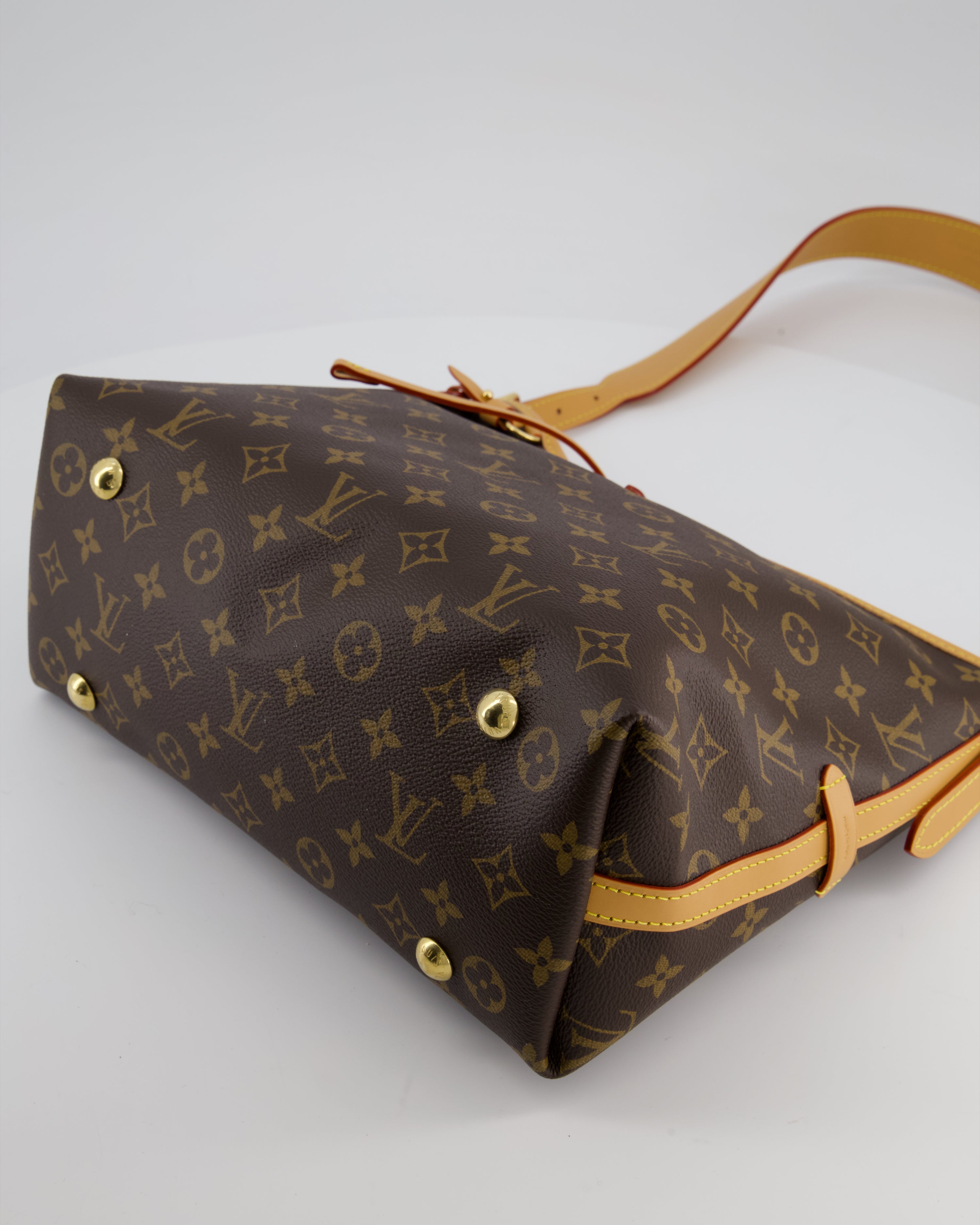 *BRAND NEW* Louis Vuitton Brown CarryAll PM Bag in Monogram Coated Canvas, Vacchetta Leather and Gold Hardware