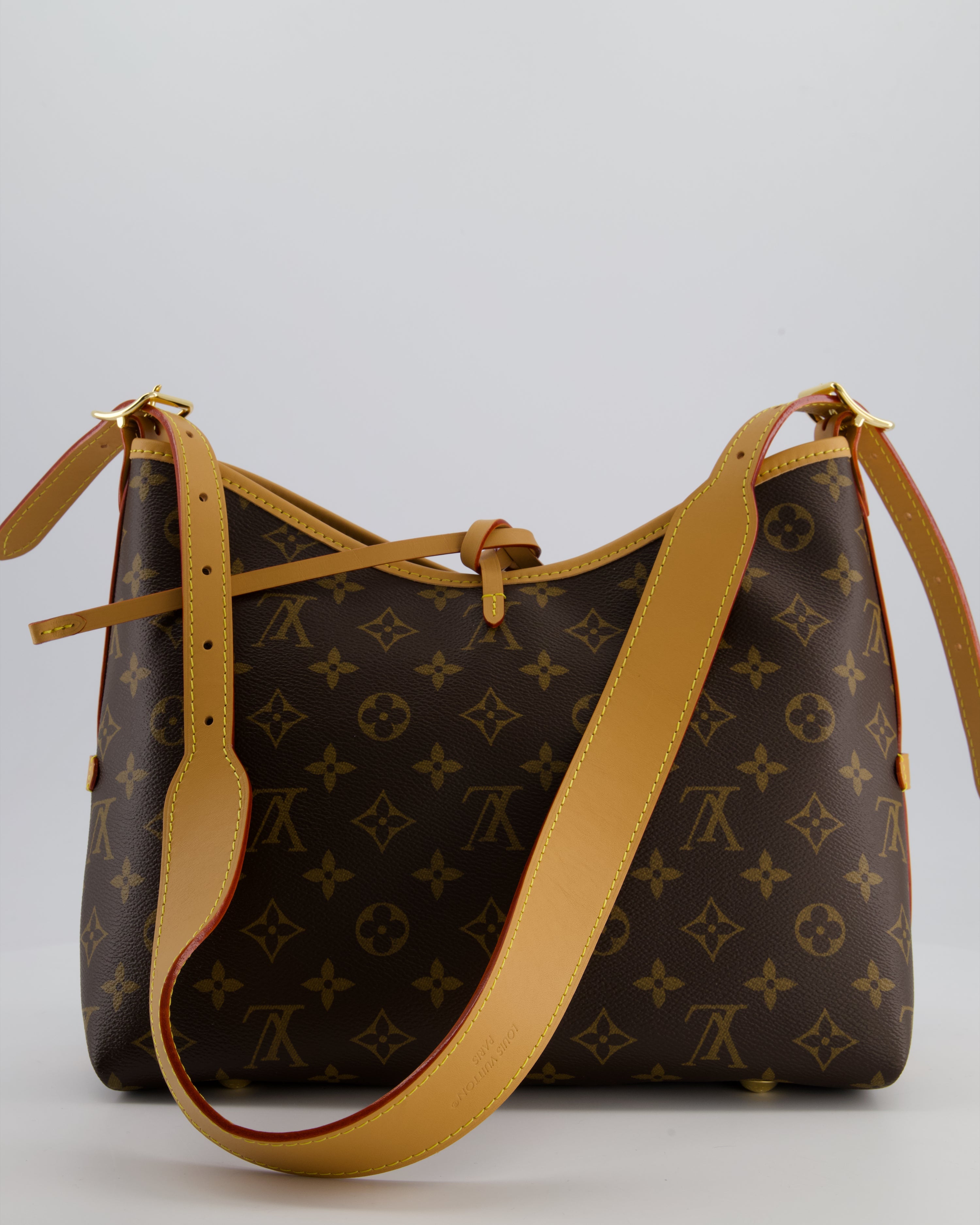 *BRAND NEW* Louis Vuitton Brown CarryAll PM Bag in Monogram Coated Canvas, Vacchetta Leather and Gold Hardware
