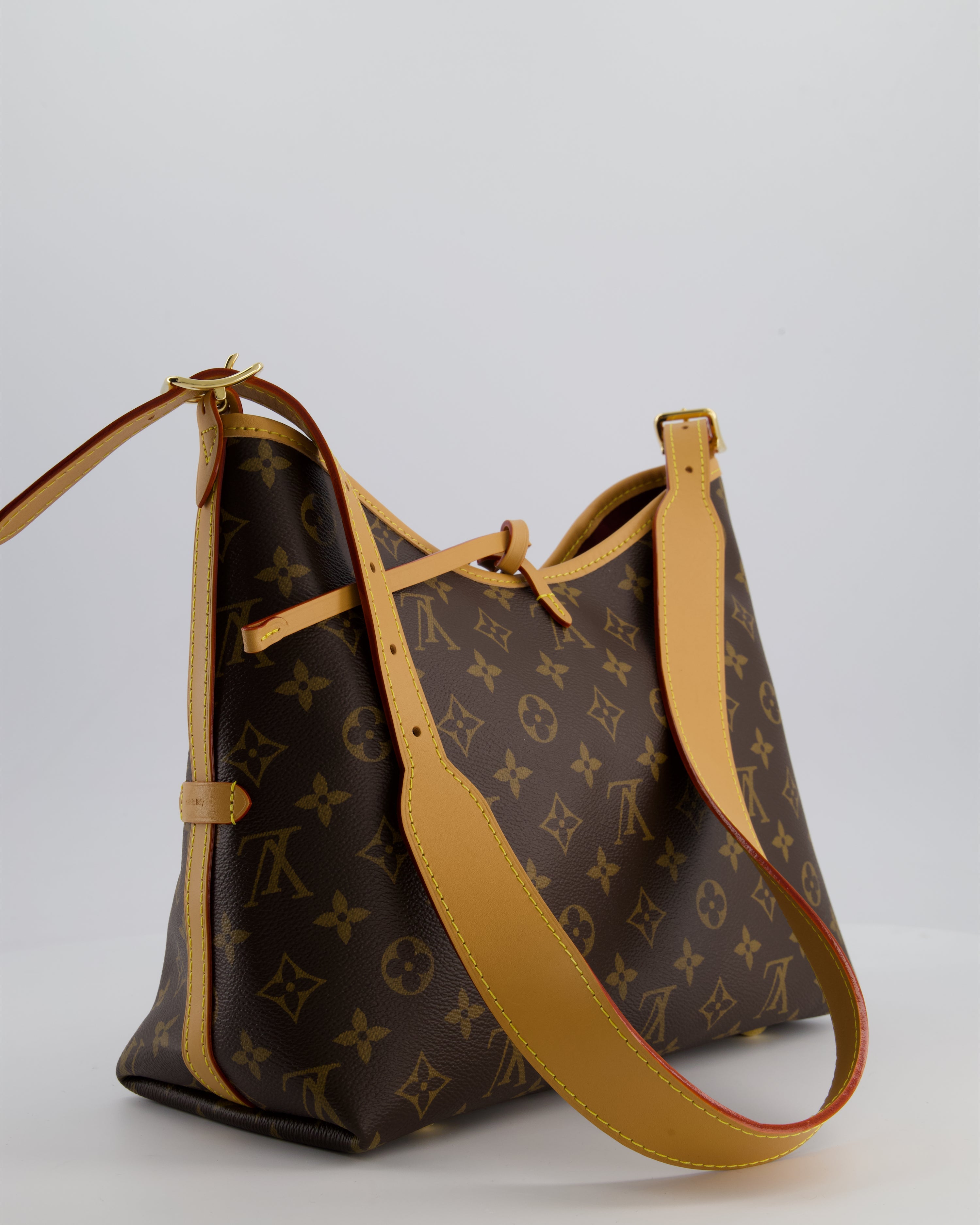 *BRAND NEW* Louis Vuitton Brown CarryAll PM Bag in Monogram Coated Canvas, Vacchetta Leather and Gold Hardware