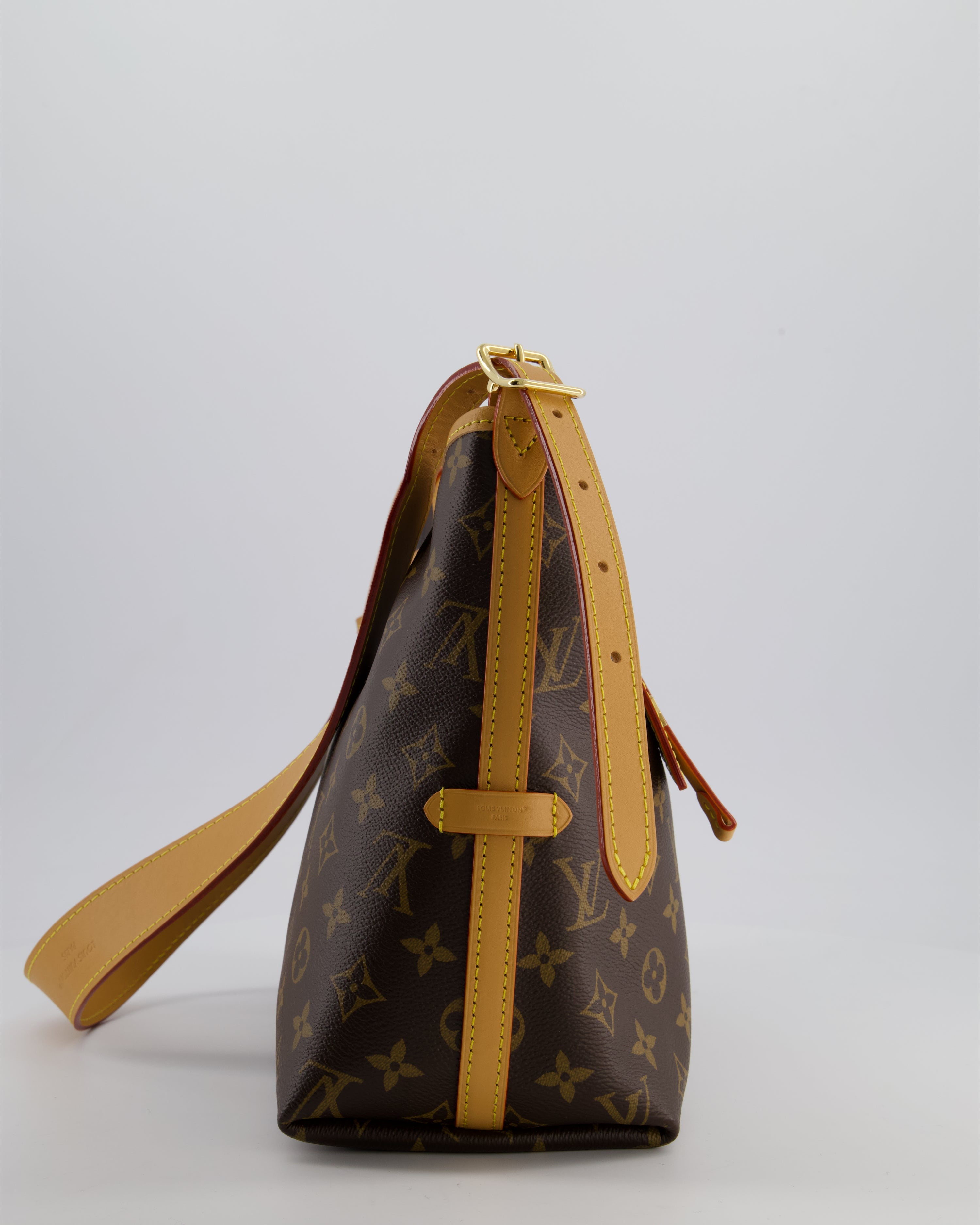 *BRAND NEW* Louis Vuitton Brown CarryAll PM Bag in Monogram Coated Canvas, Vacchetta Leather and Gold Hardware