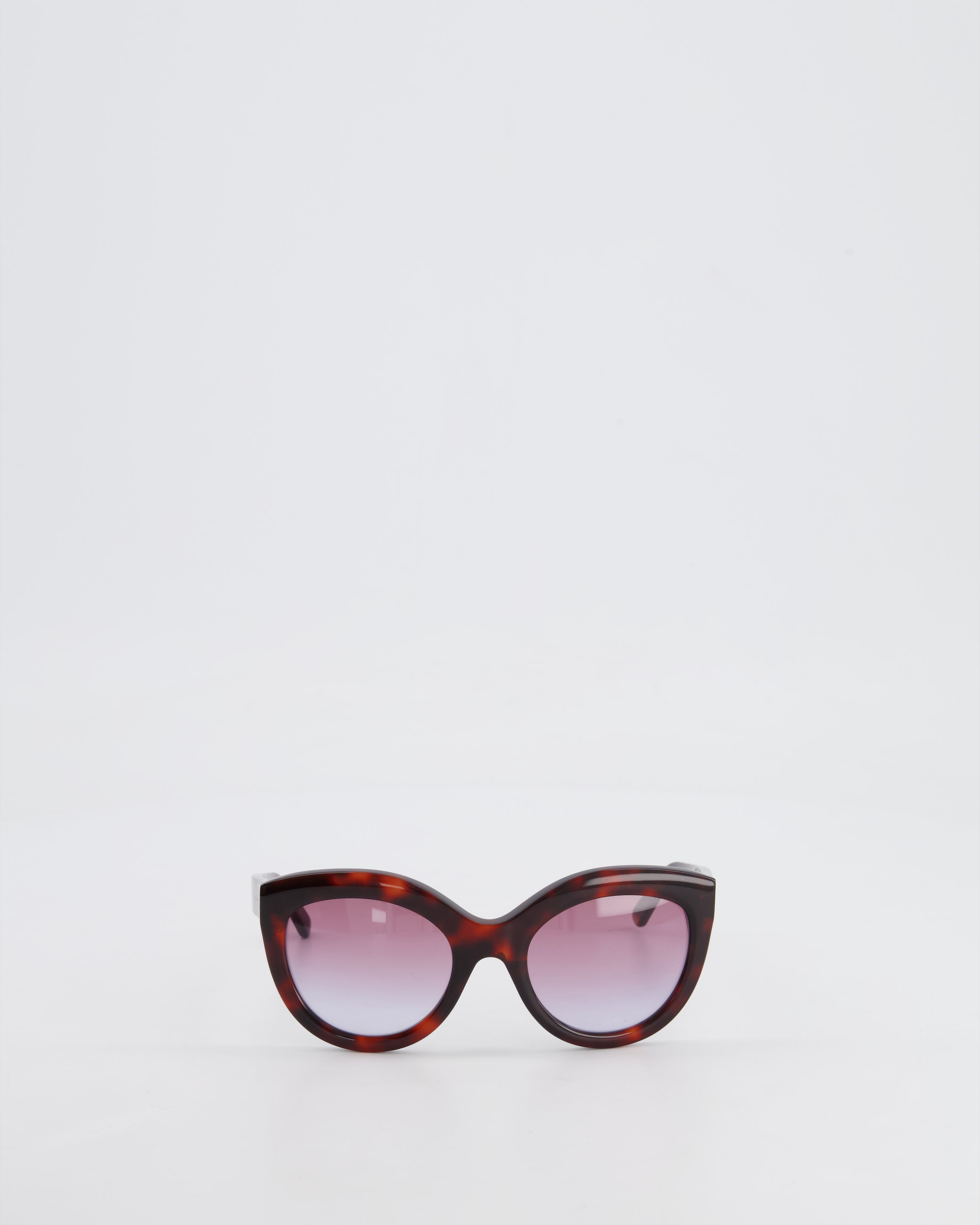 Balenciaga Tortoiseshell Burgundy Sunglasses with Small Engraved Logo Detail