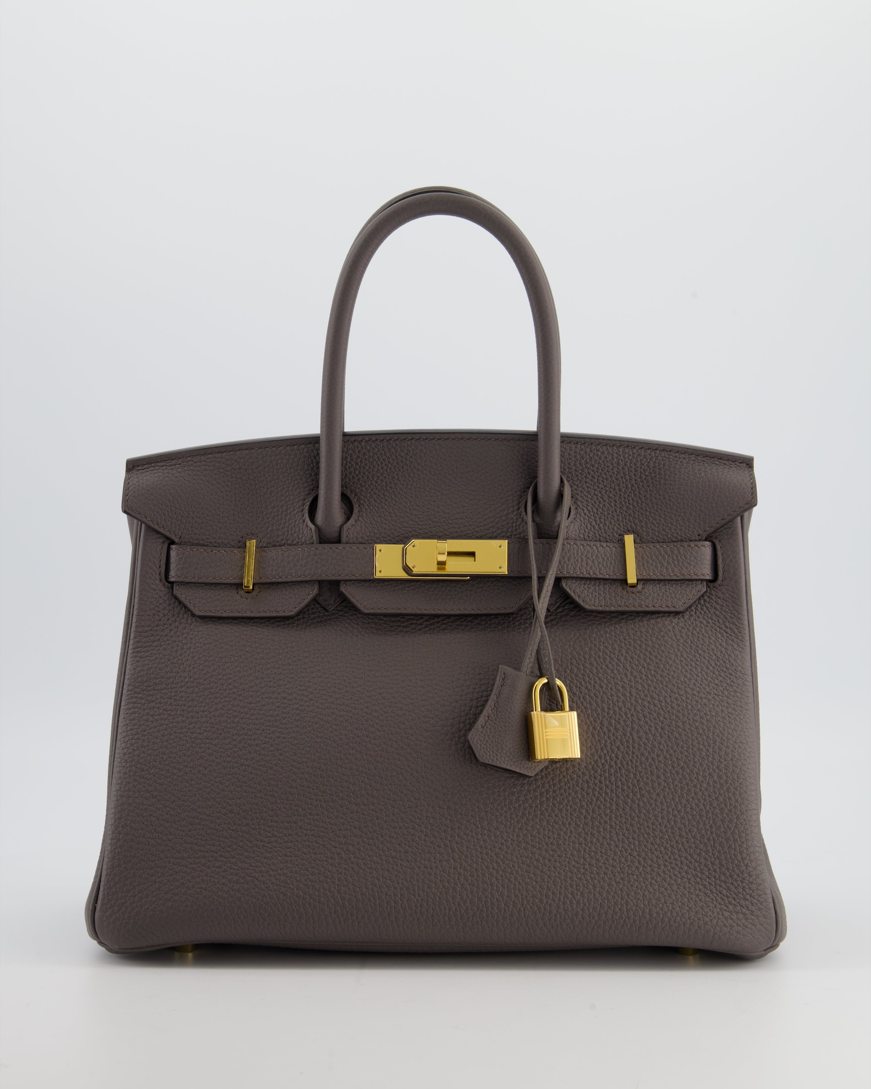 *HOT* Hermes Birkin 30cm Bag in Gris Etain Togo Leather with Gold Hardware