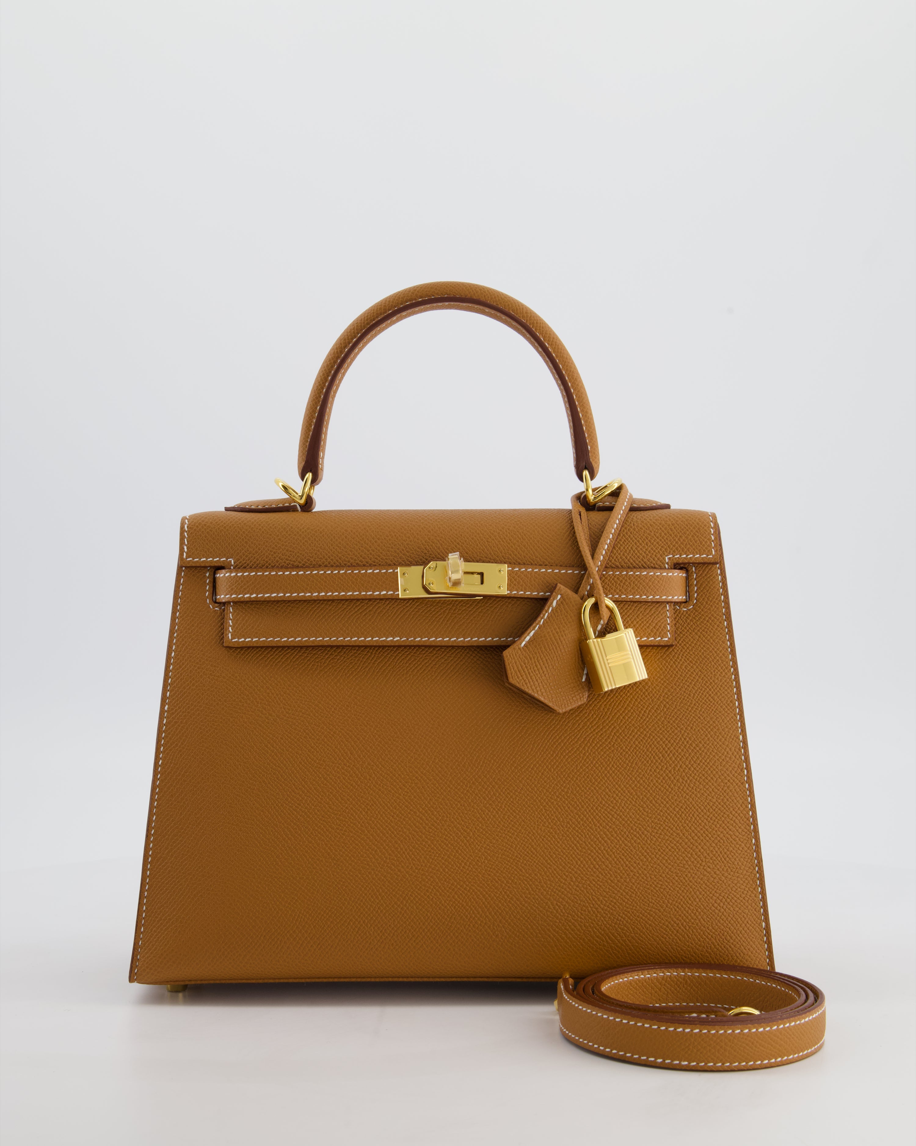 *HOLY GRAIL* Hermès Kelly 25 Sellier Bag in Gold Epsom Leather with Gold Hardware