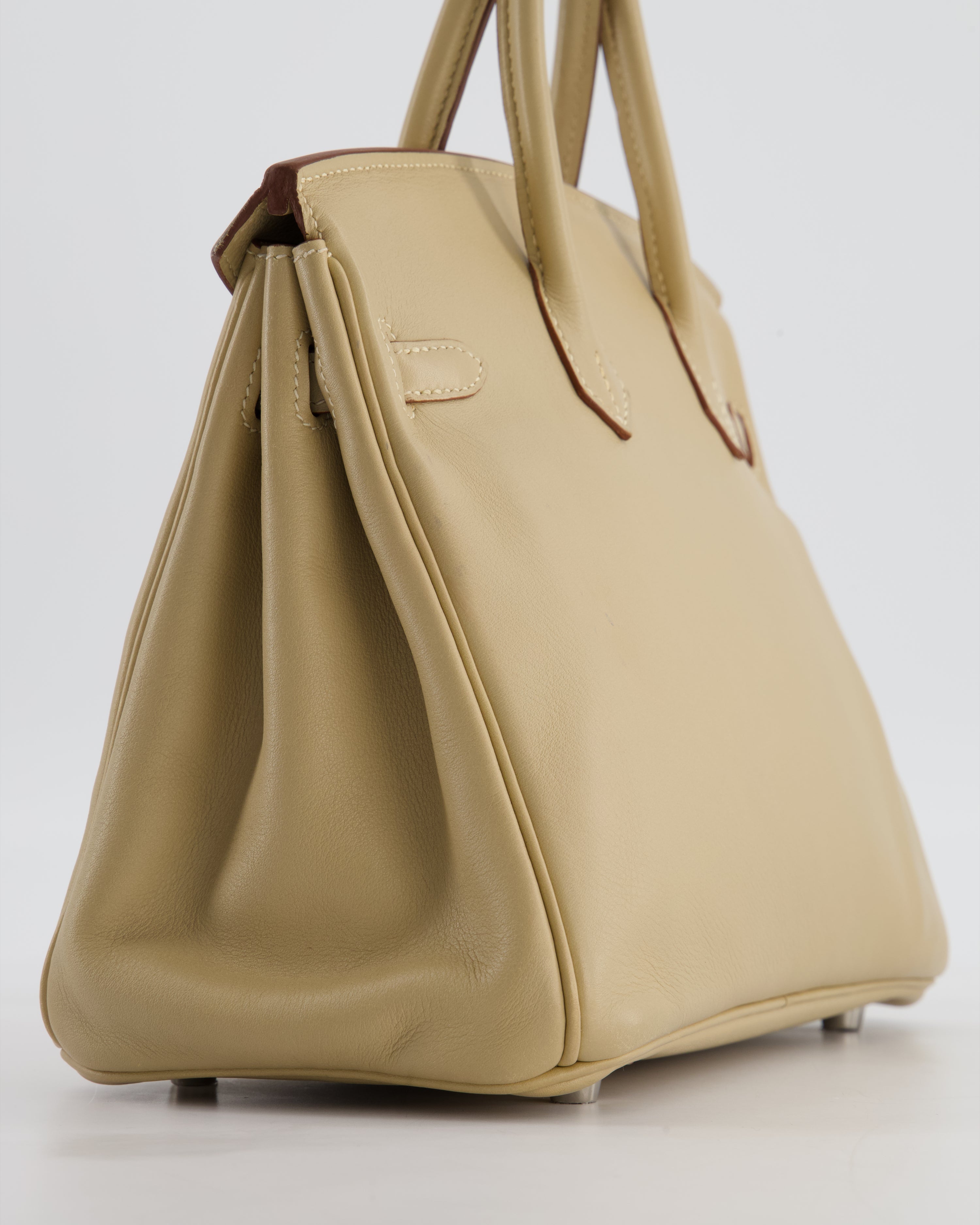 *FIRE PRICE* Hermès Birkin 25 Retourne Bag in Parchemin Swift Leather with Palladium Hardware