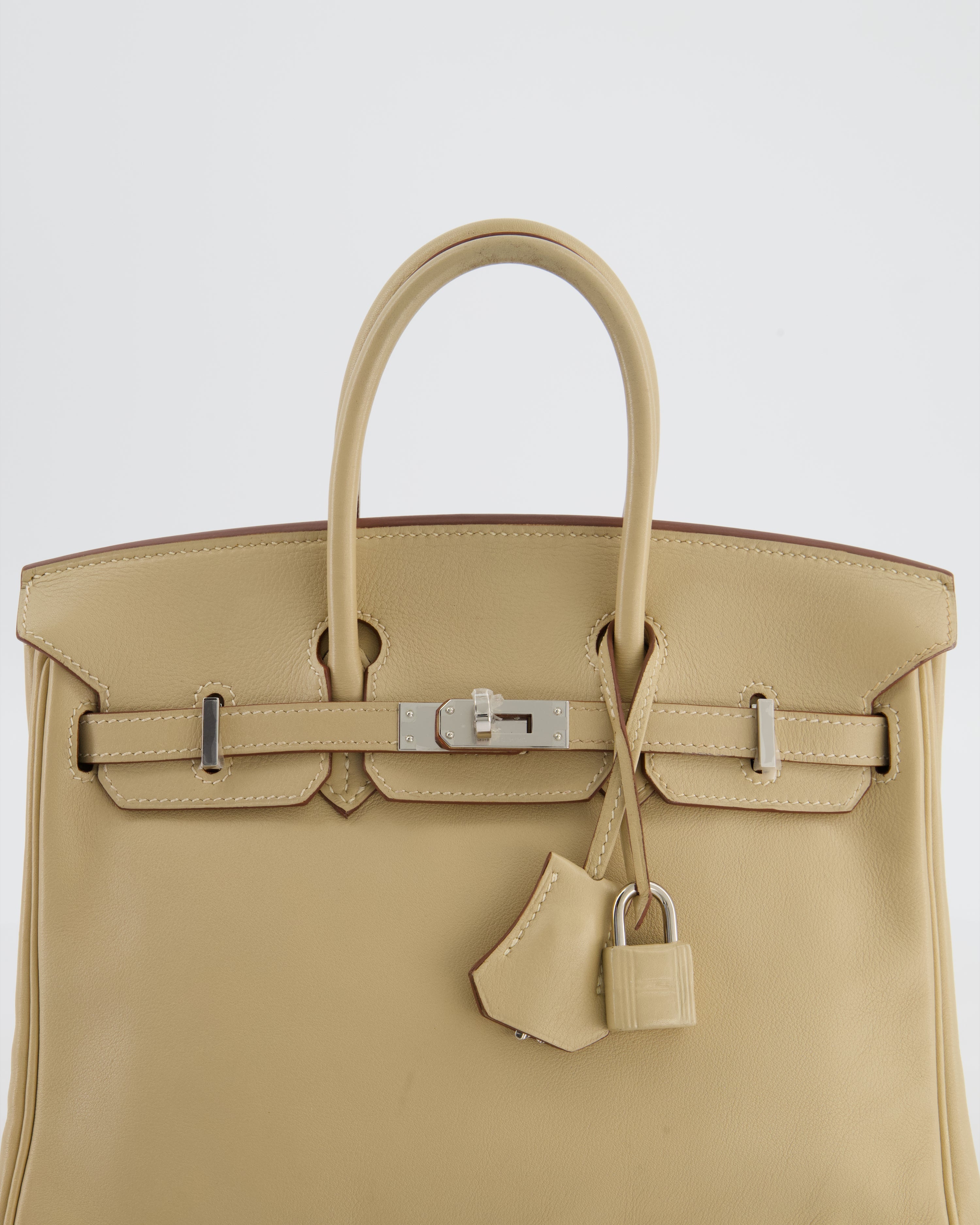 *FIRE PRICE* Hermès Birkin 25 Retourne Bag in Parchemin Swift Leather with Palladium Hardware