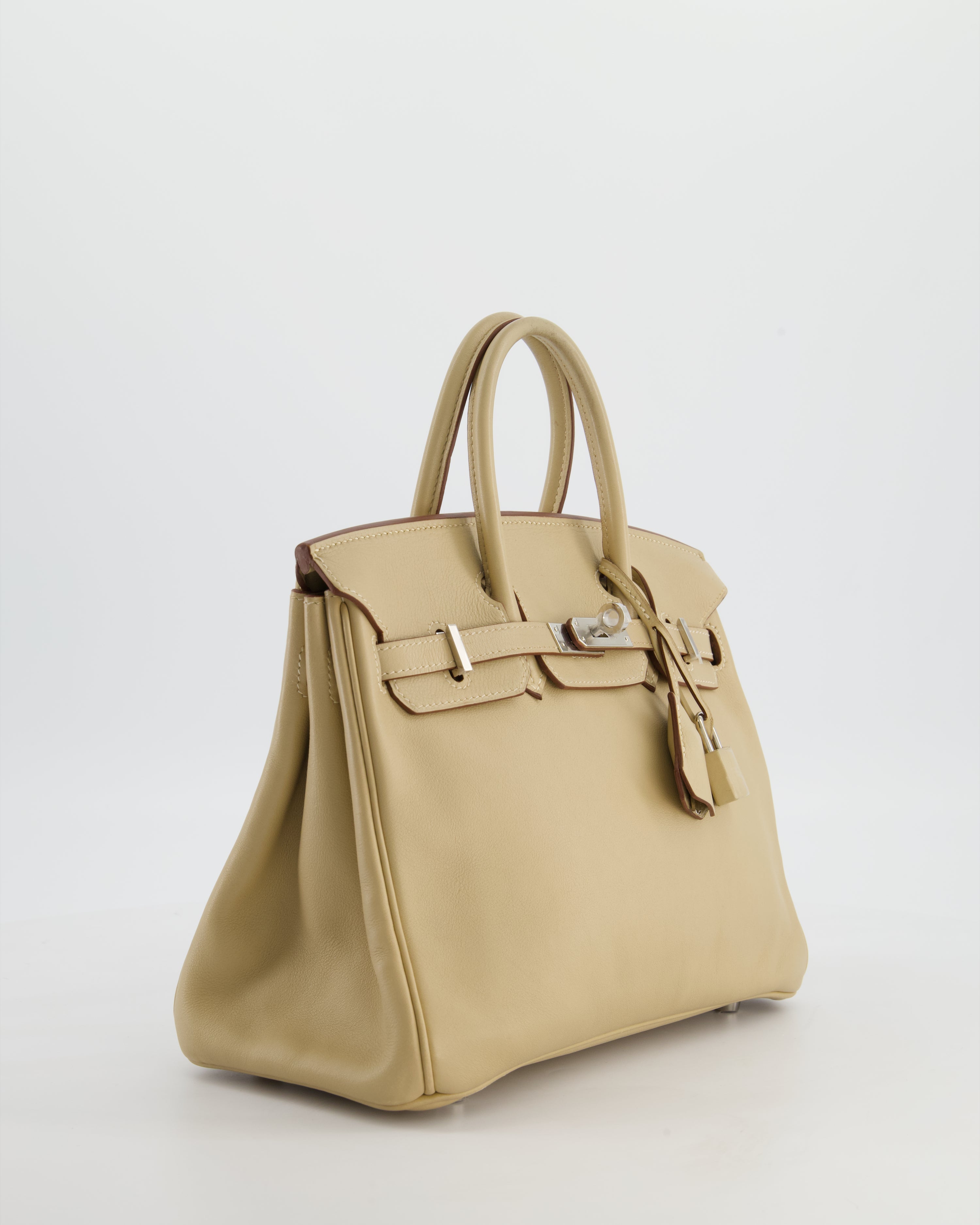 *FIRE PRICE* Hermès Birkin 25 Retourne Bag in Parchemin Swift Leather with Palladium Hardware