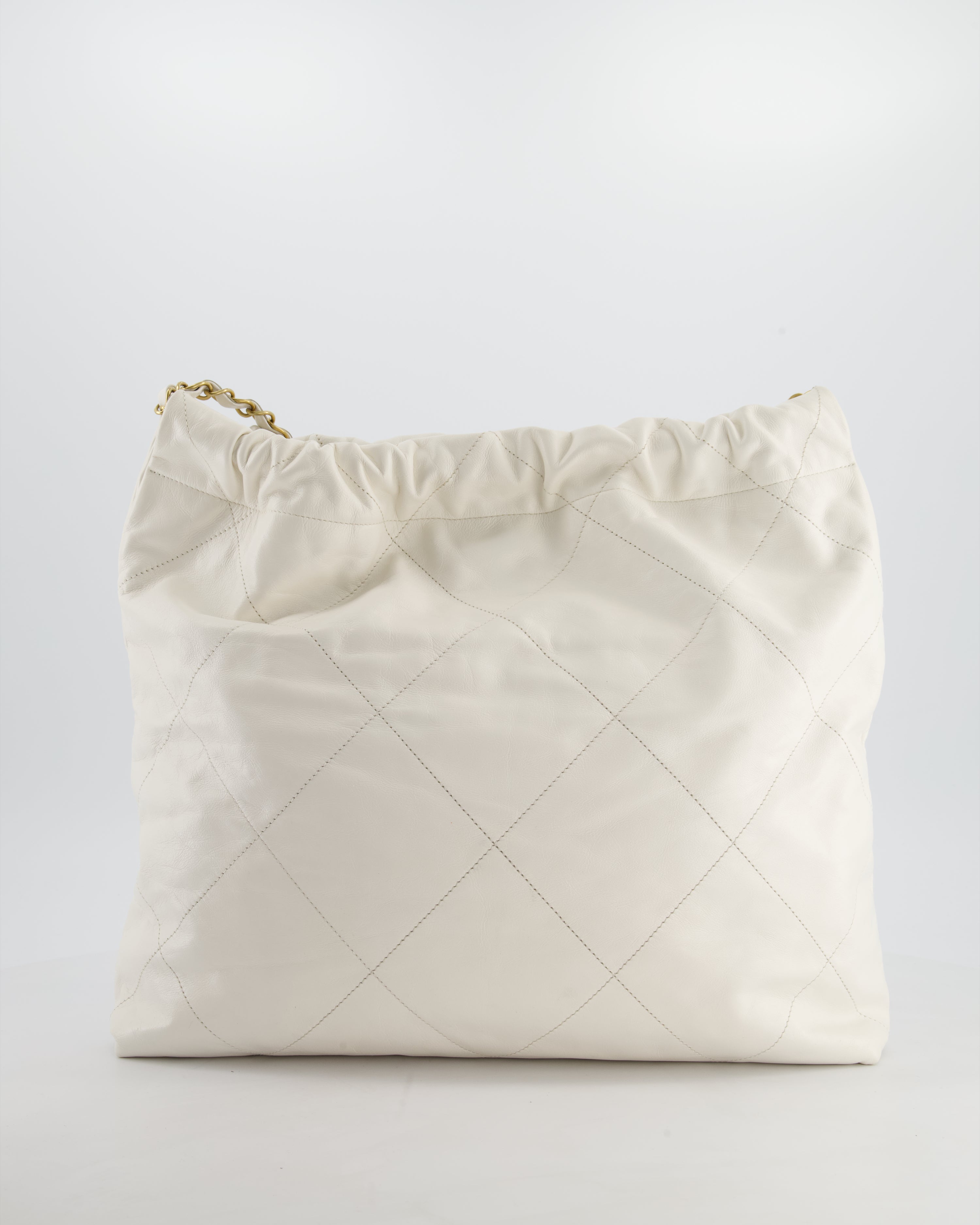 *FIRE PRICE* Chanel 22 Small Bag in White Aged Calfskin with Brushed Gold Hardware