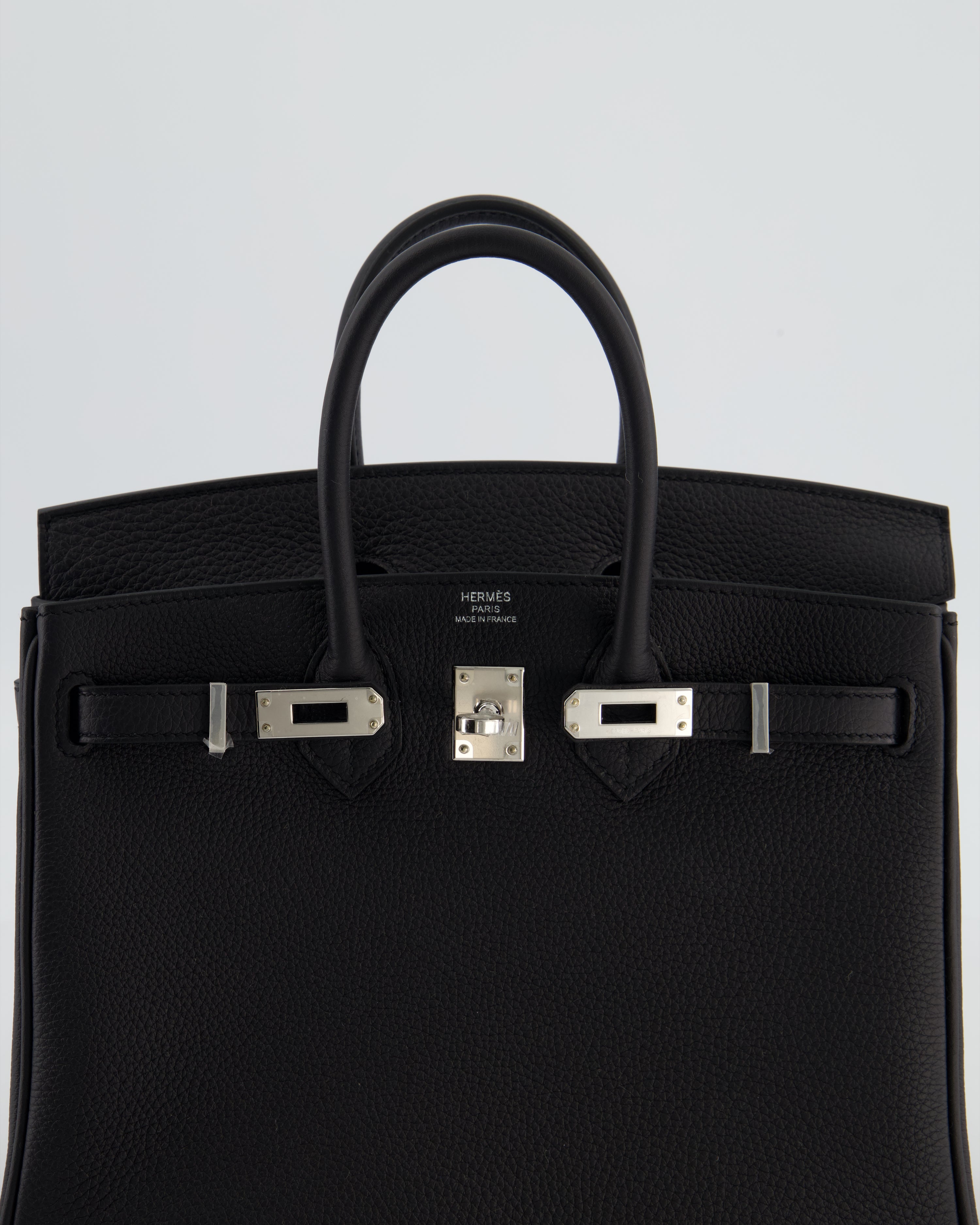 *HOT & RARE* Hermès Birkin 25 Retourne Bag in Noir Togo Leather with Palladium Hardware